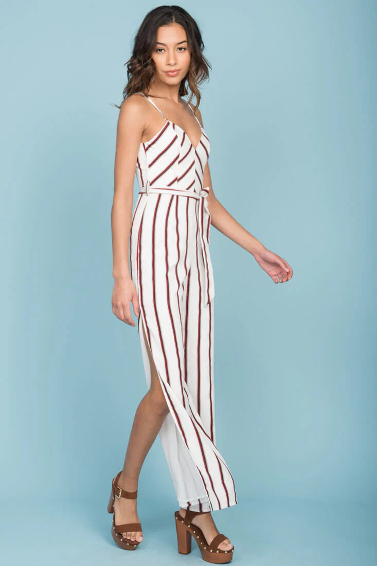 Kallie Striped Jumpsuit White - Image 3