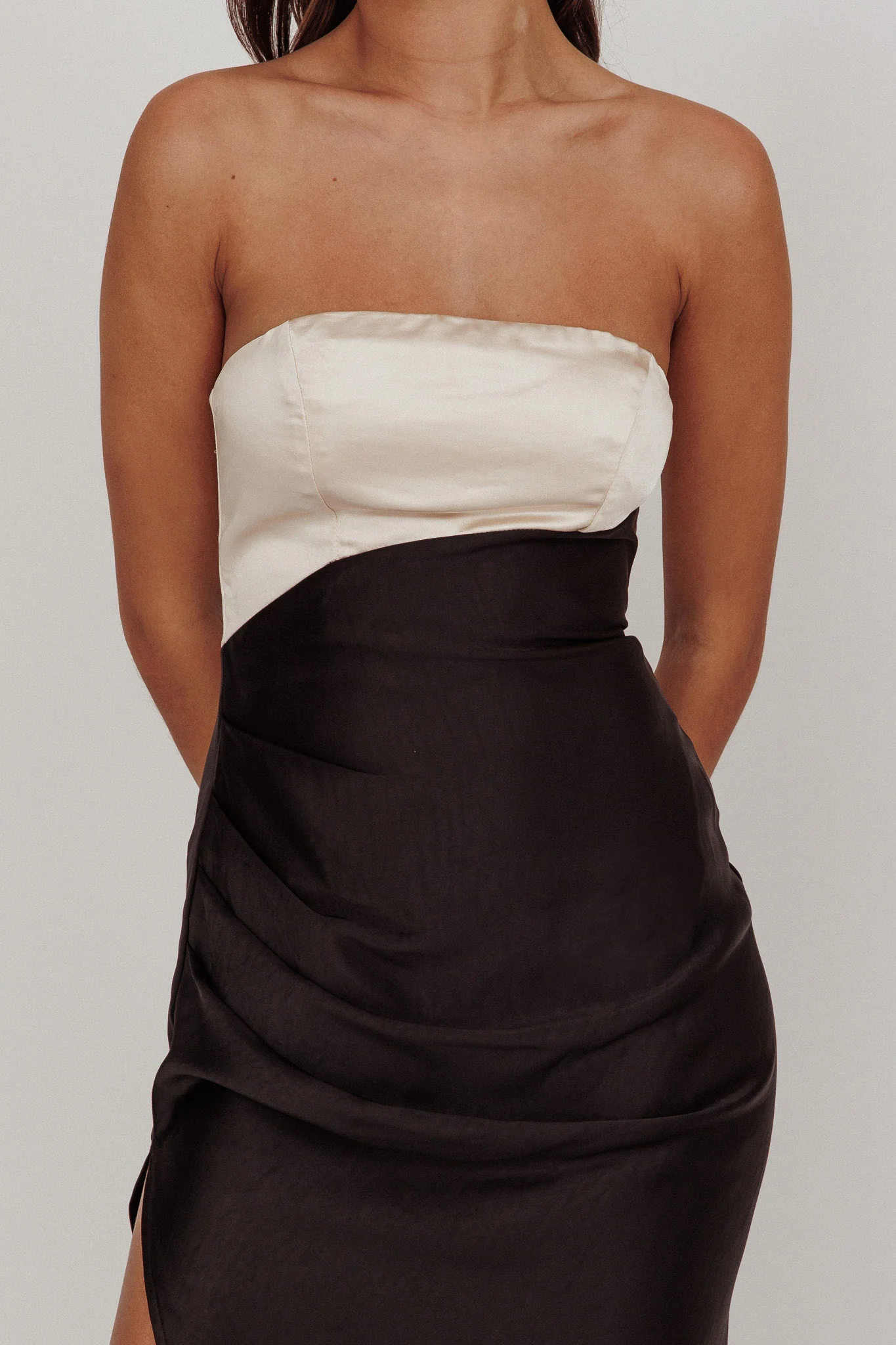 Kamillia Strapless Split Maxi Dress Black - Image 3
