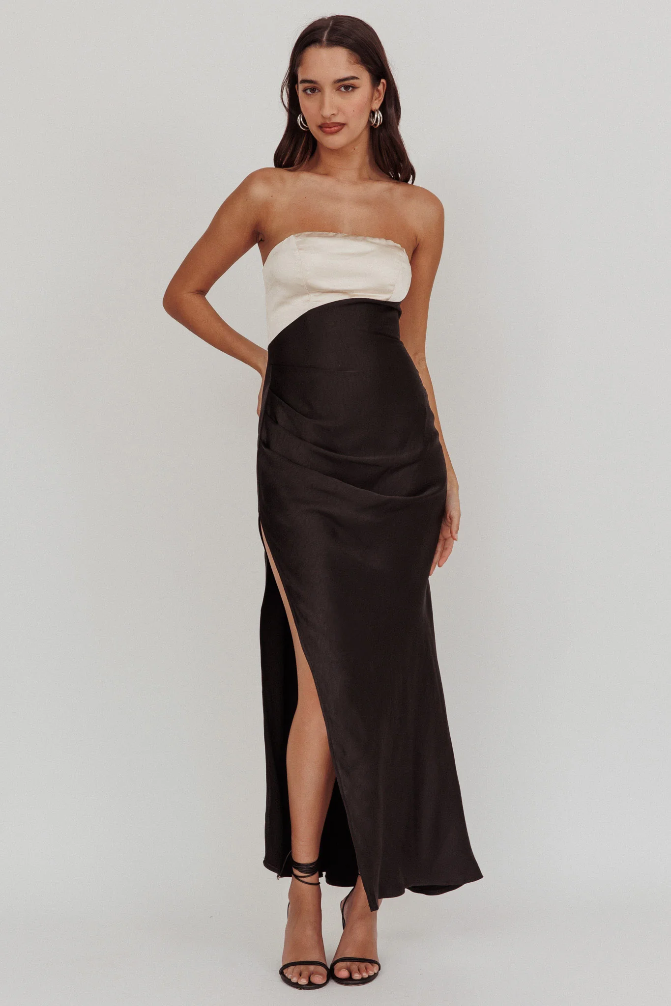 Kamillia Strapless Split Maxi Dress Black - Image 4