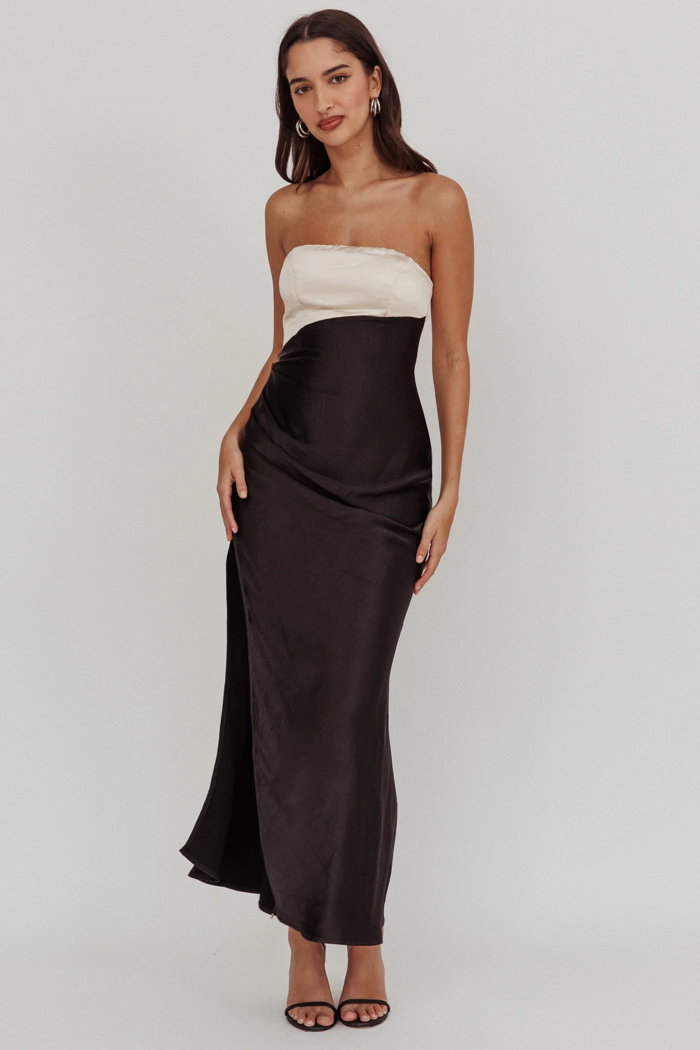 Kamillia Strapless Split Maxi Dress Black - Image 5