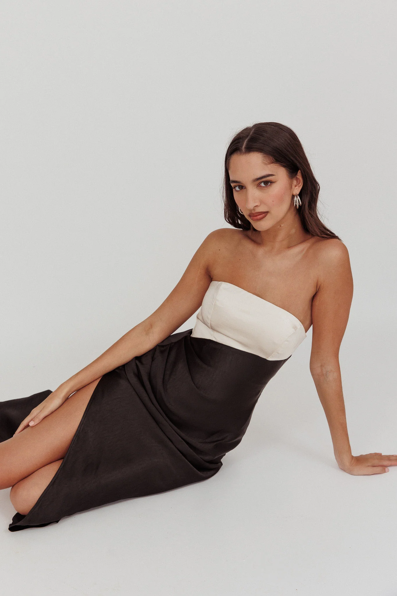 Kamillia Strapless Split Maxi Dress Black - Image 6