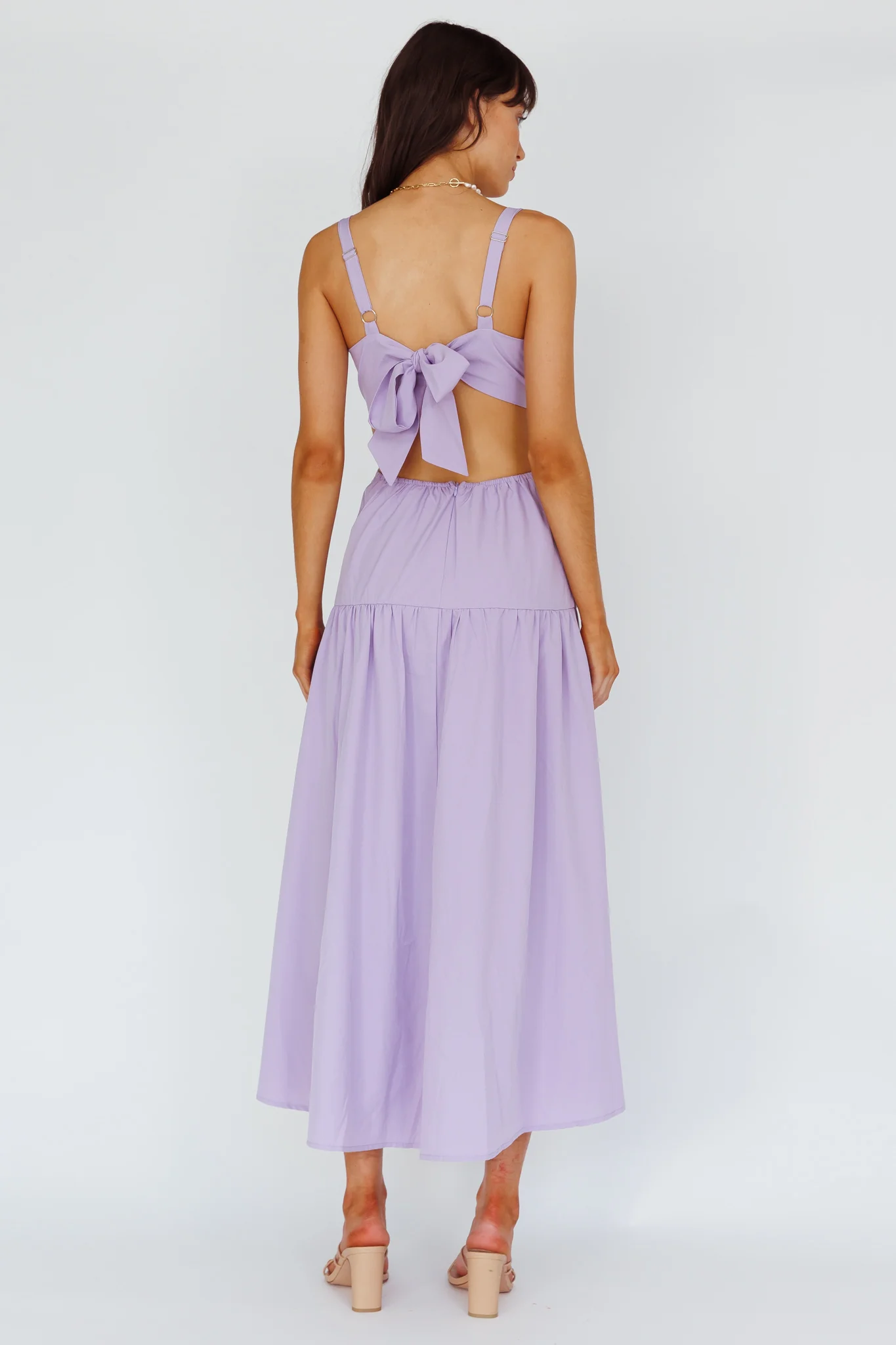 Kassi Gathered Bodice Maxi Dress Lilac - Image 2