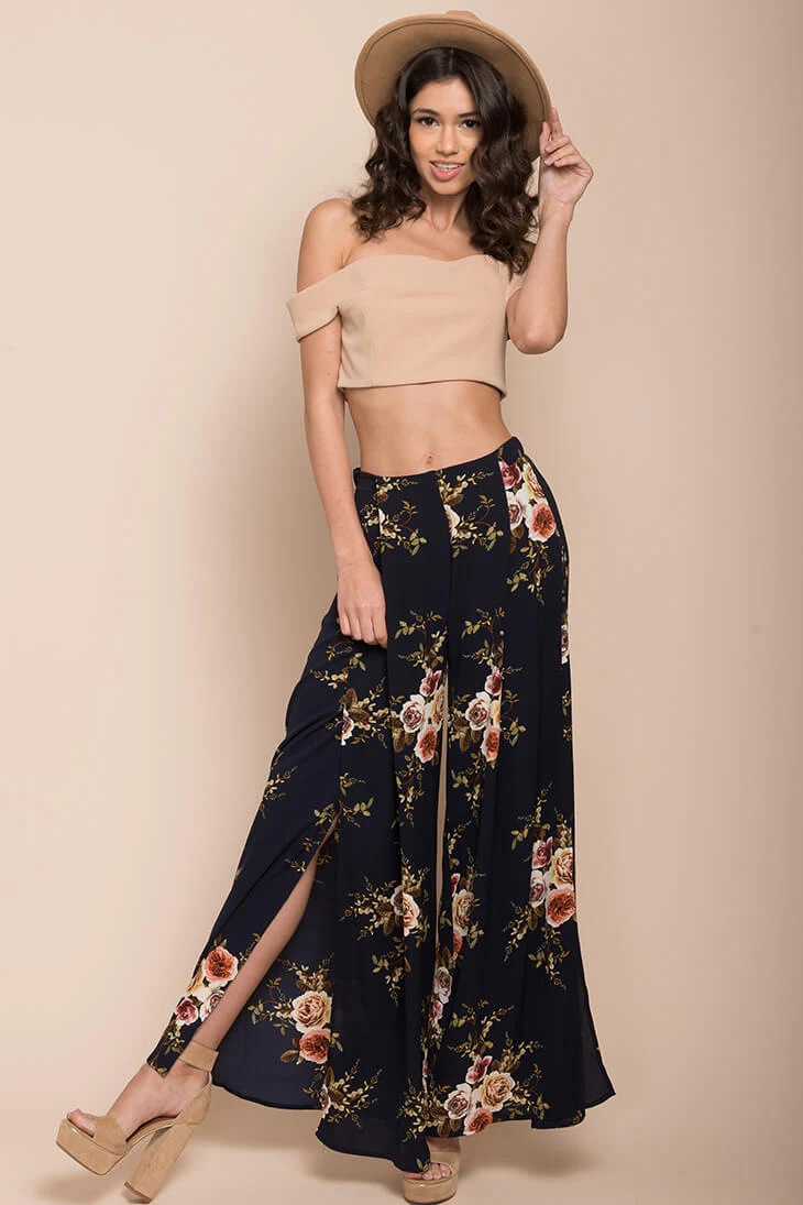 Kaya Floral Pants Navy - Image 4