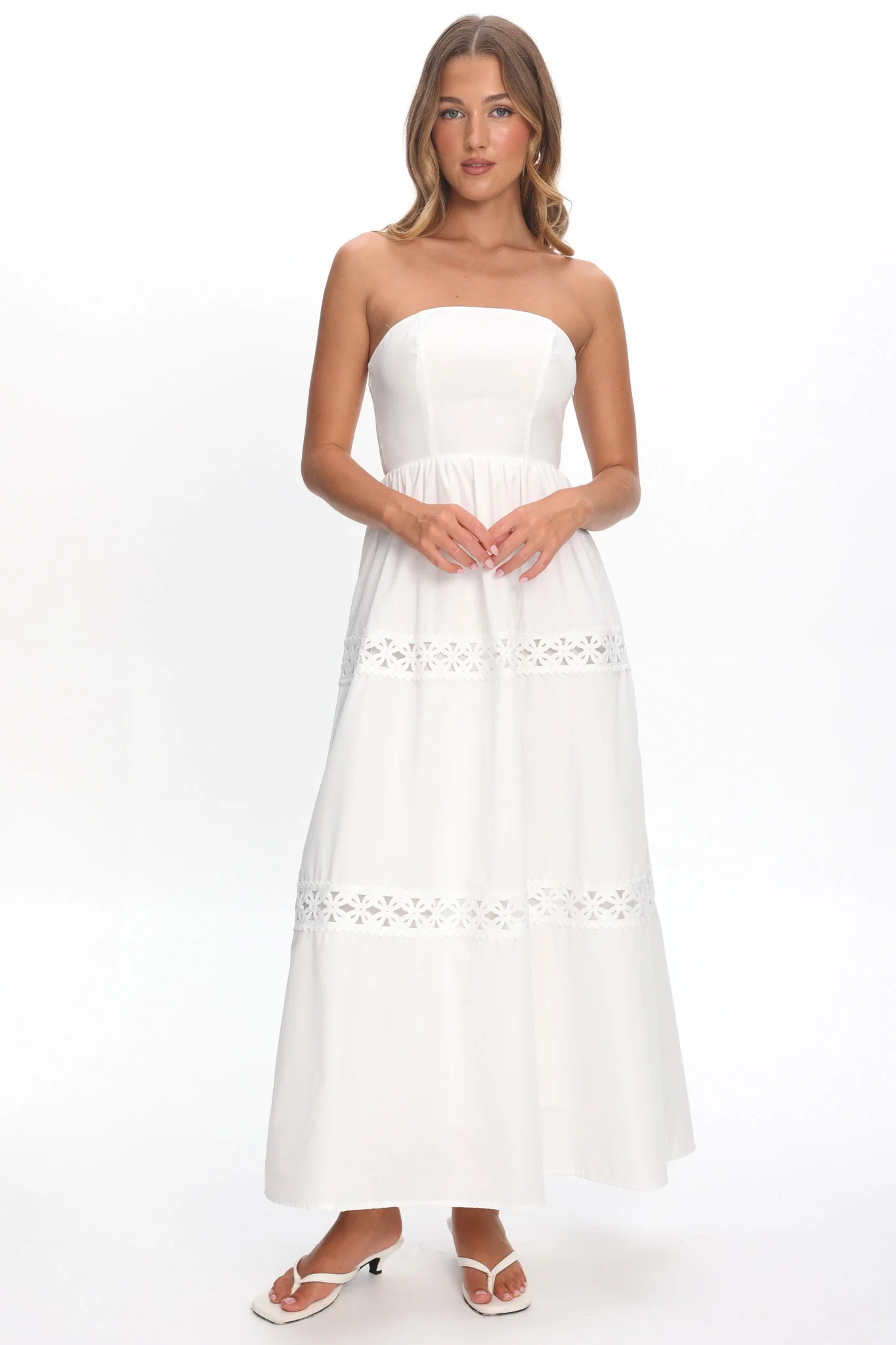 Kelita Strapless Maxi Dress White - Image 2