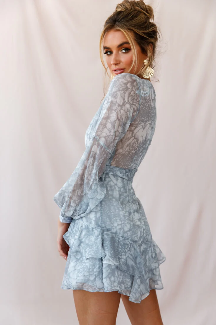 Kerry Layered Balloon Sleeve Dress Grey - Image 8