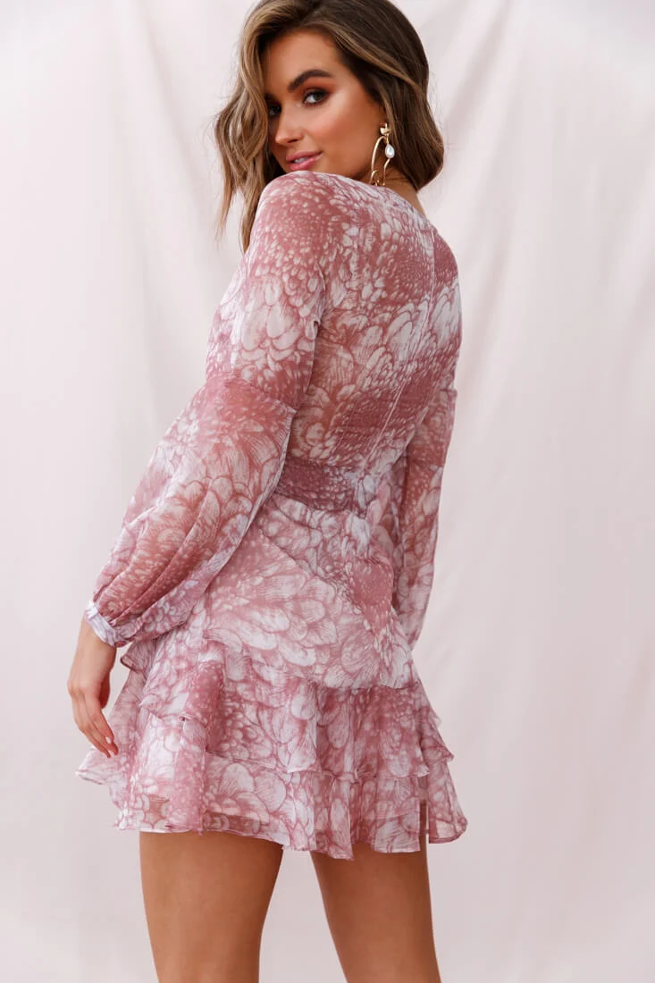 Kerry Layered Balloon Sleeve Dress Nude - Image 8
