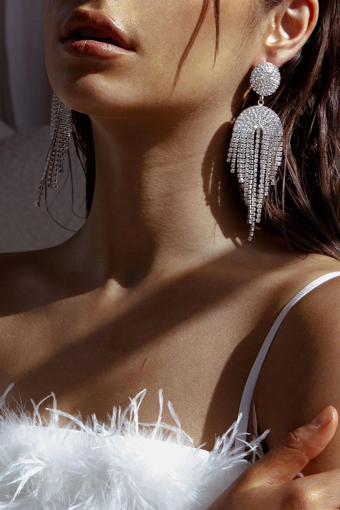 Kiara Circle Cascade Earrings Silver - Image 3