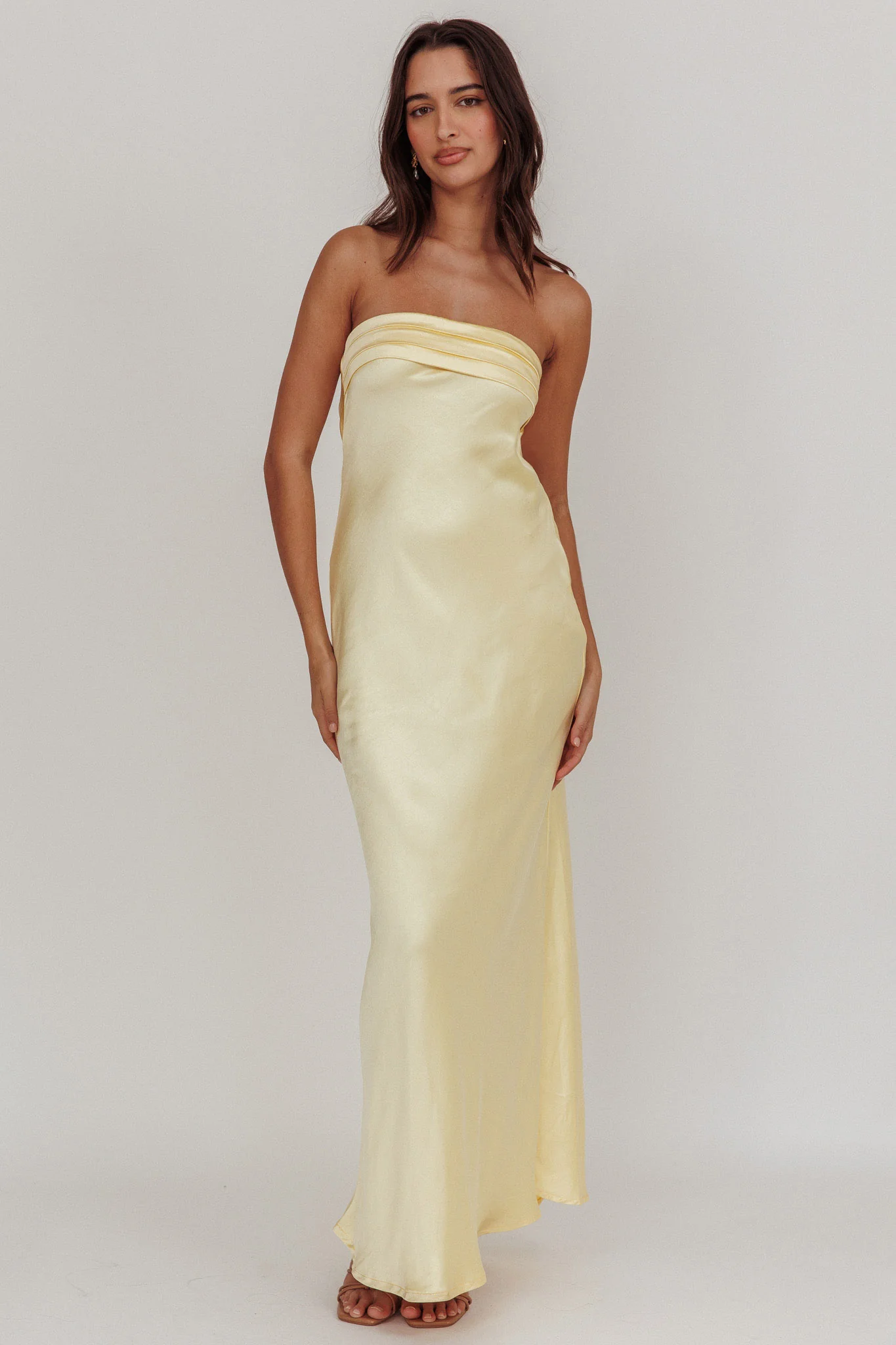 Kona Strapless Open Back Maxi Dress Butter - Image 4