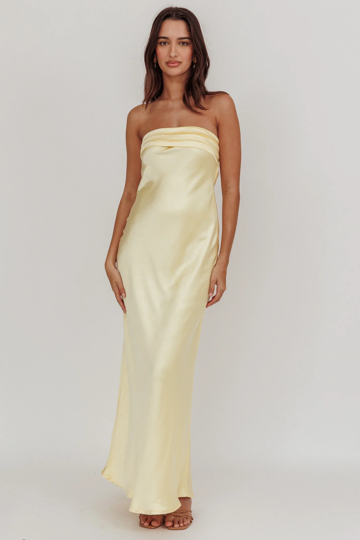 Kona Strapless Open Back Maxi Dress Butter - Image 5