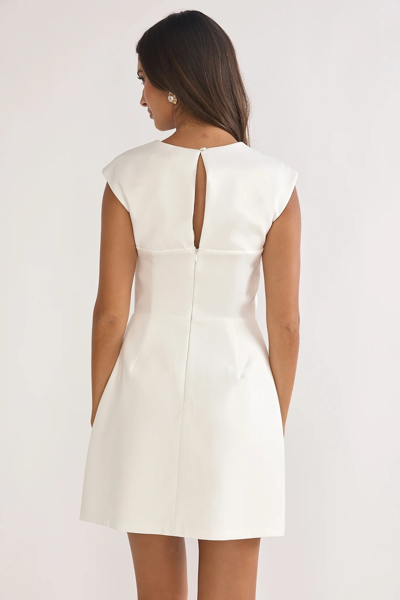 Korella Cap Sleeve Mini Dress White - Image 2