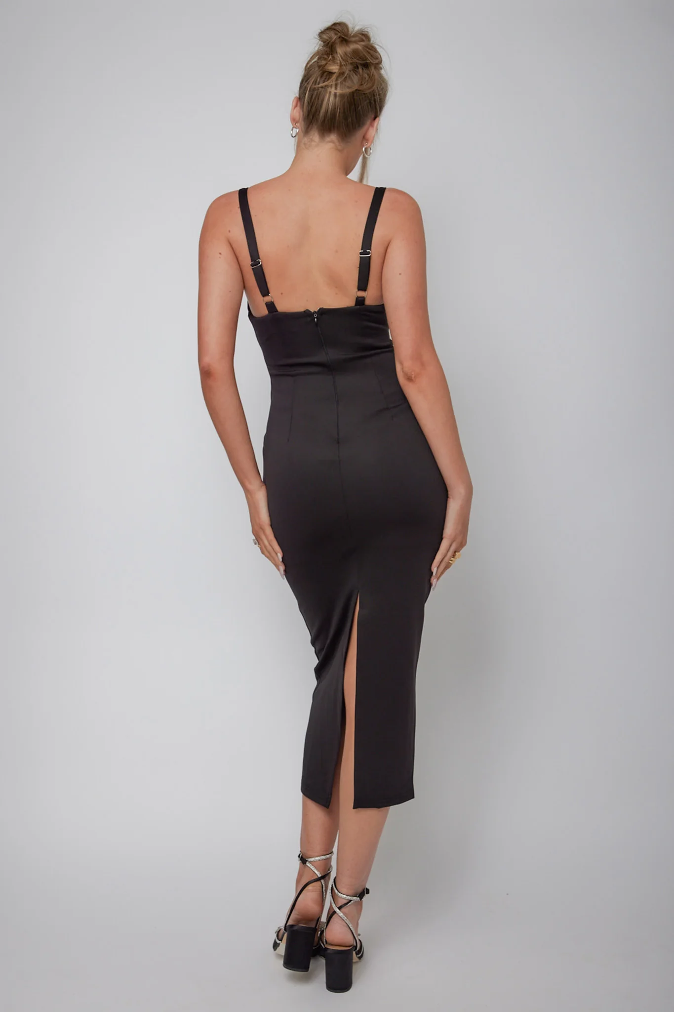 La Bellevilloise Sequin Bust Midi Dress Black - Image 2