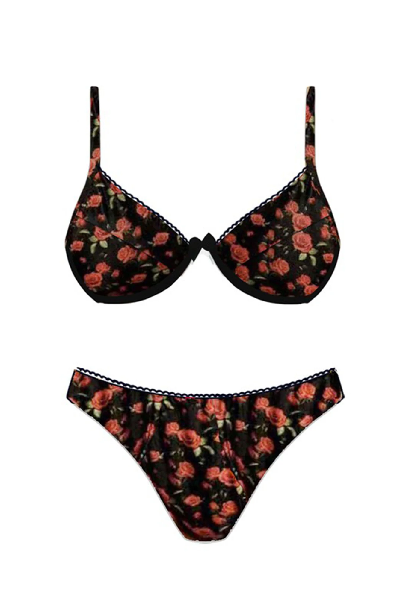La Dolce Vita Bikini Top Rose Black/Red - Image 2