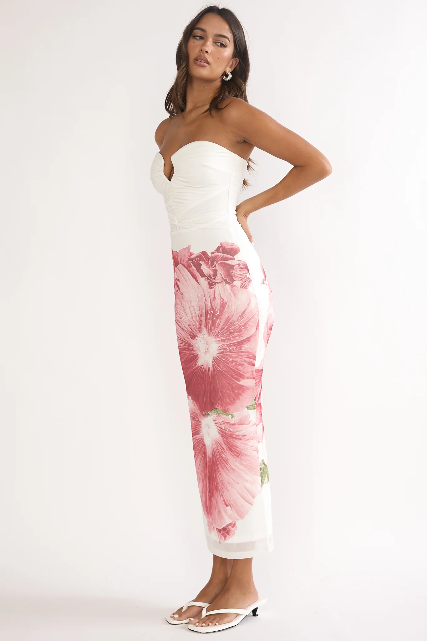 Lahita Strapless Midi Dress Hibiscus Fuchsia - Image 6