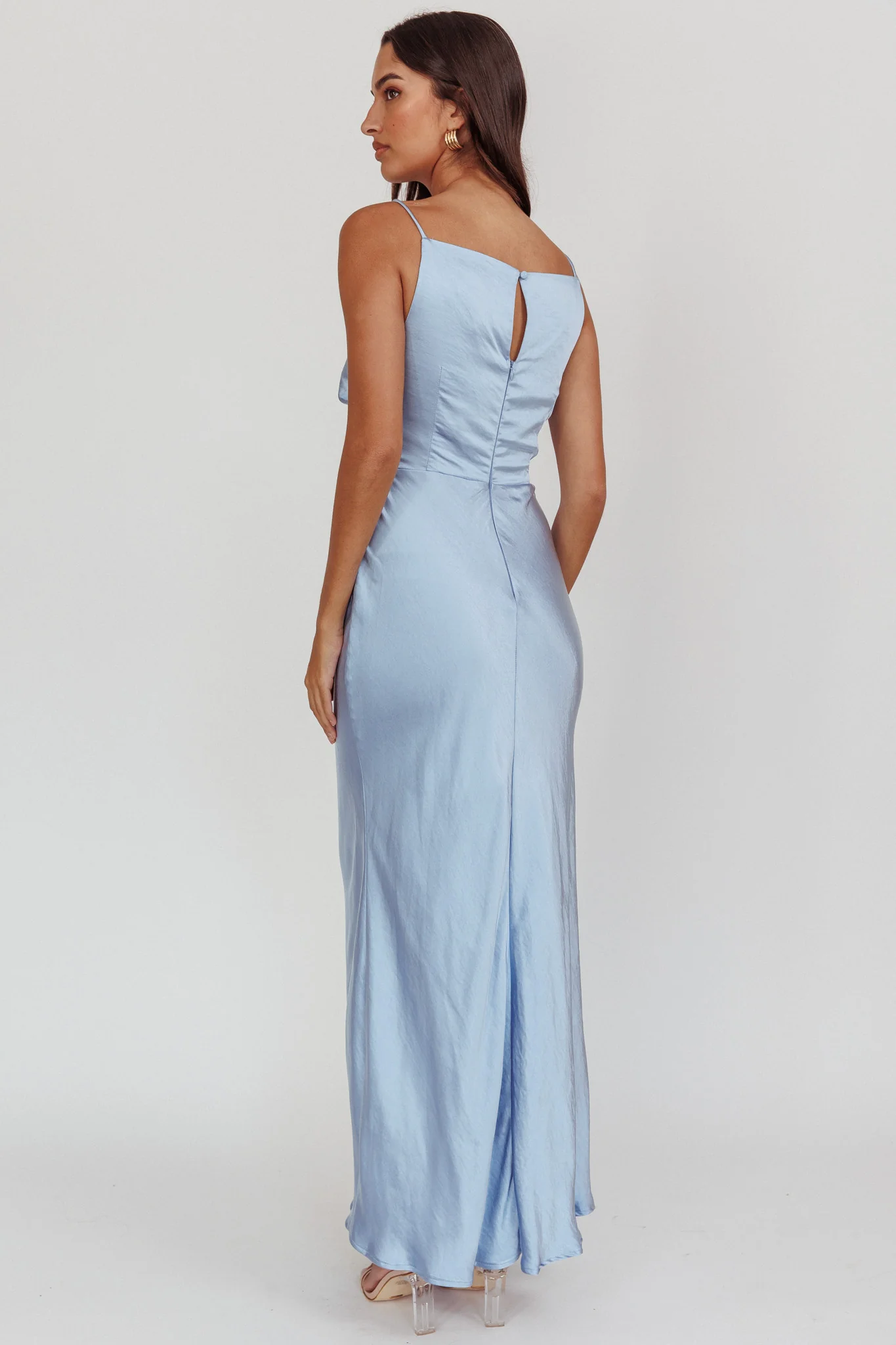 Laila Boat Neck Maxi Dress Stone Blue - Image 3