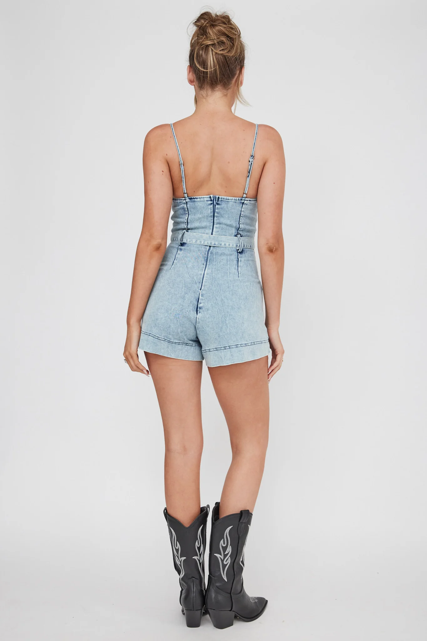Laureen Pocket Romper Denim - Image 2