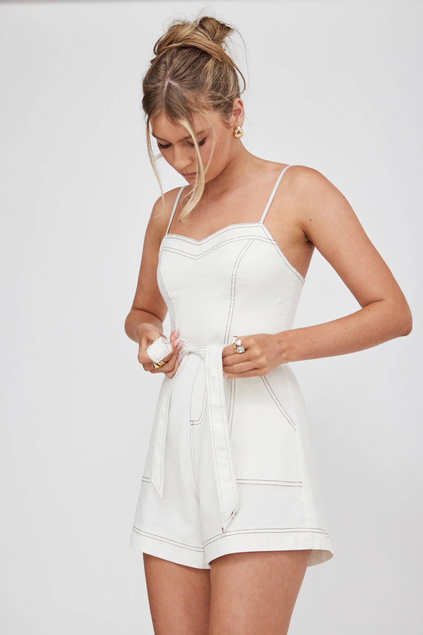 Laureen Pocket Romper White - Image 5