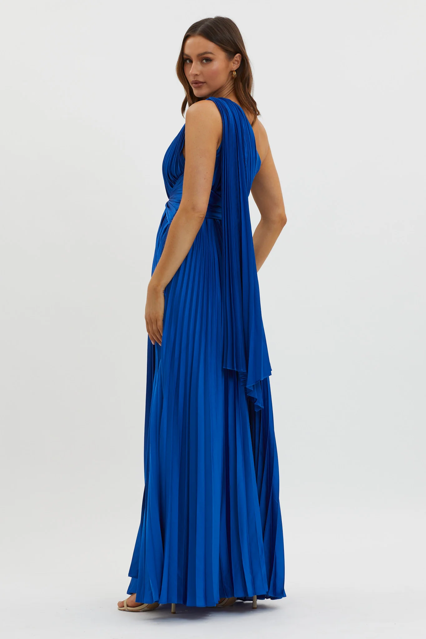 Laxmi Accordion Pleat Maxi Dress Royal Blue - Image 2
