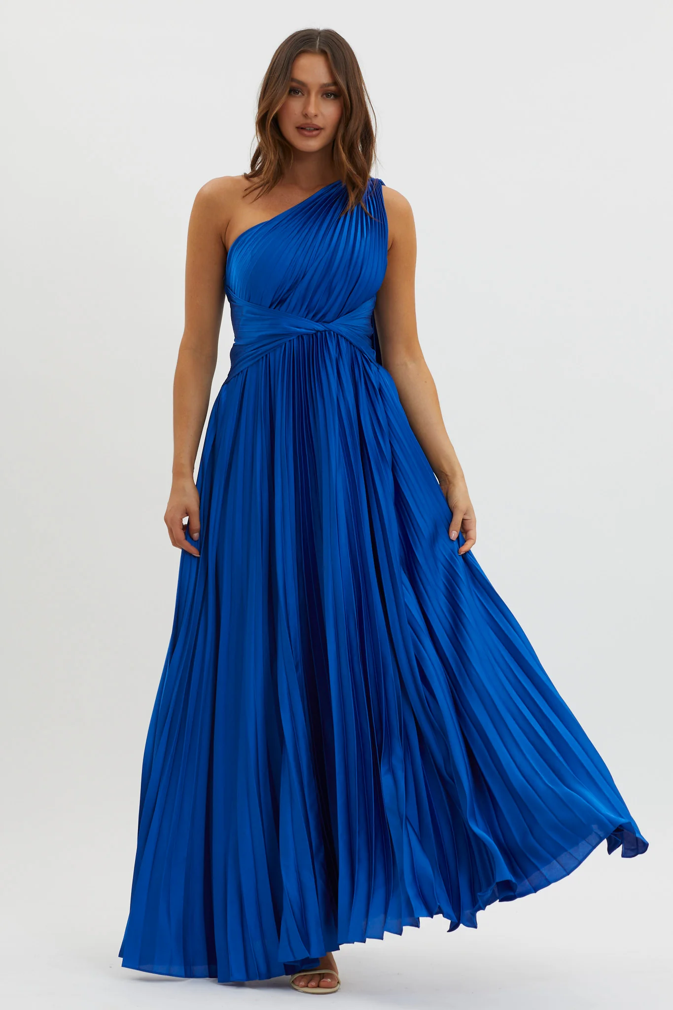 Laxmi Accordion Pleat Maxi Dress Royal Blue - Image 5