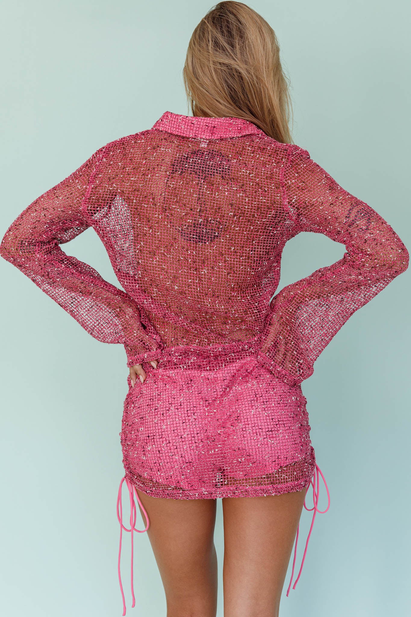 Lexi Long Sleeve Button Top Barbie Pink - Image 4