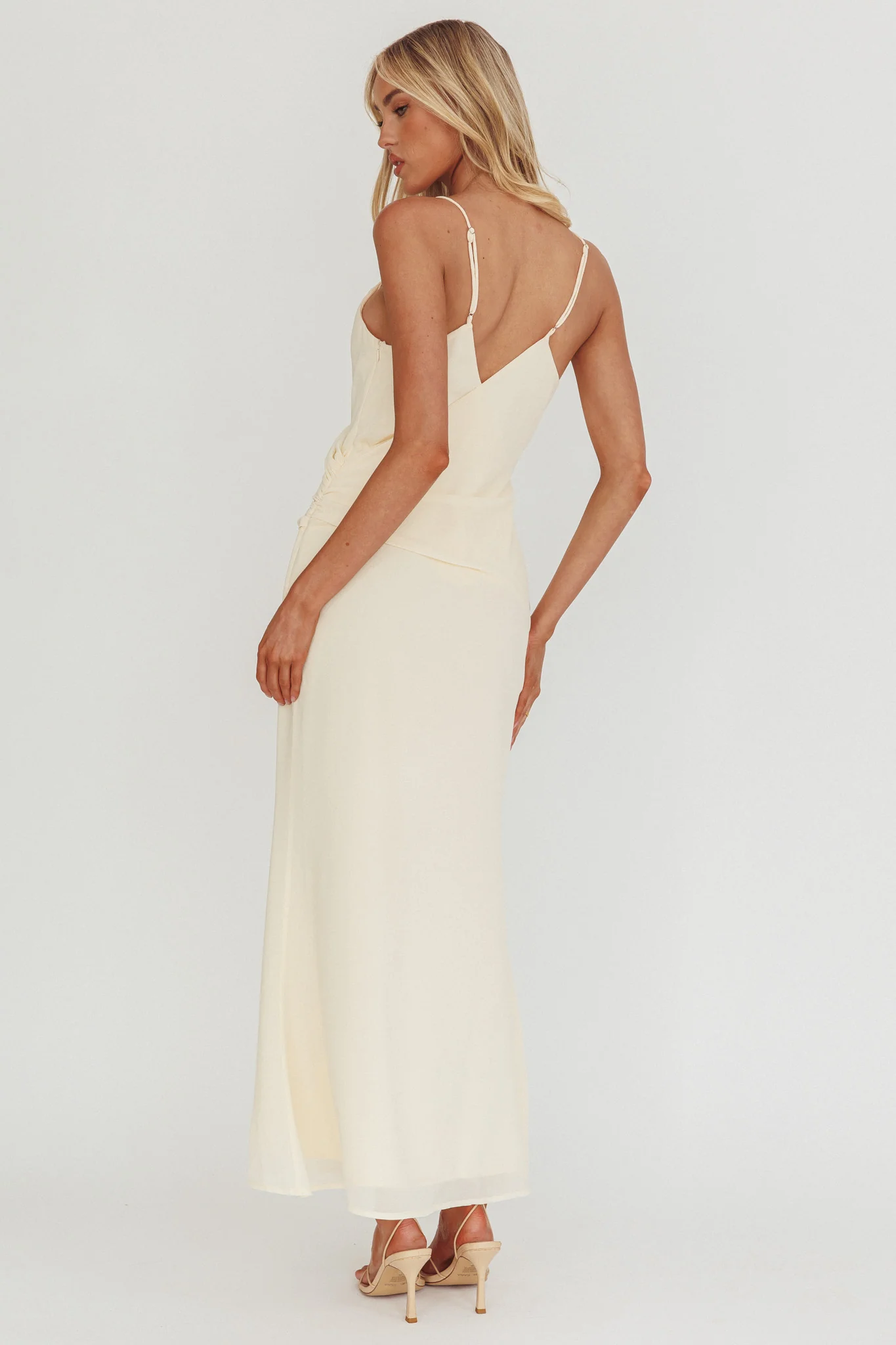 Lexxi Crossover Gathered Waist Maxi Dress Butter - Image 2