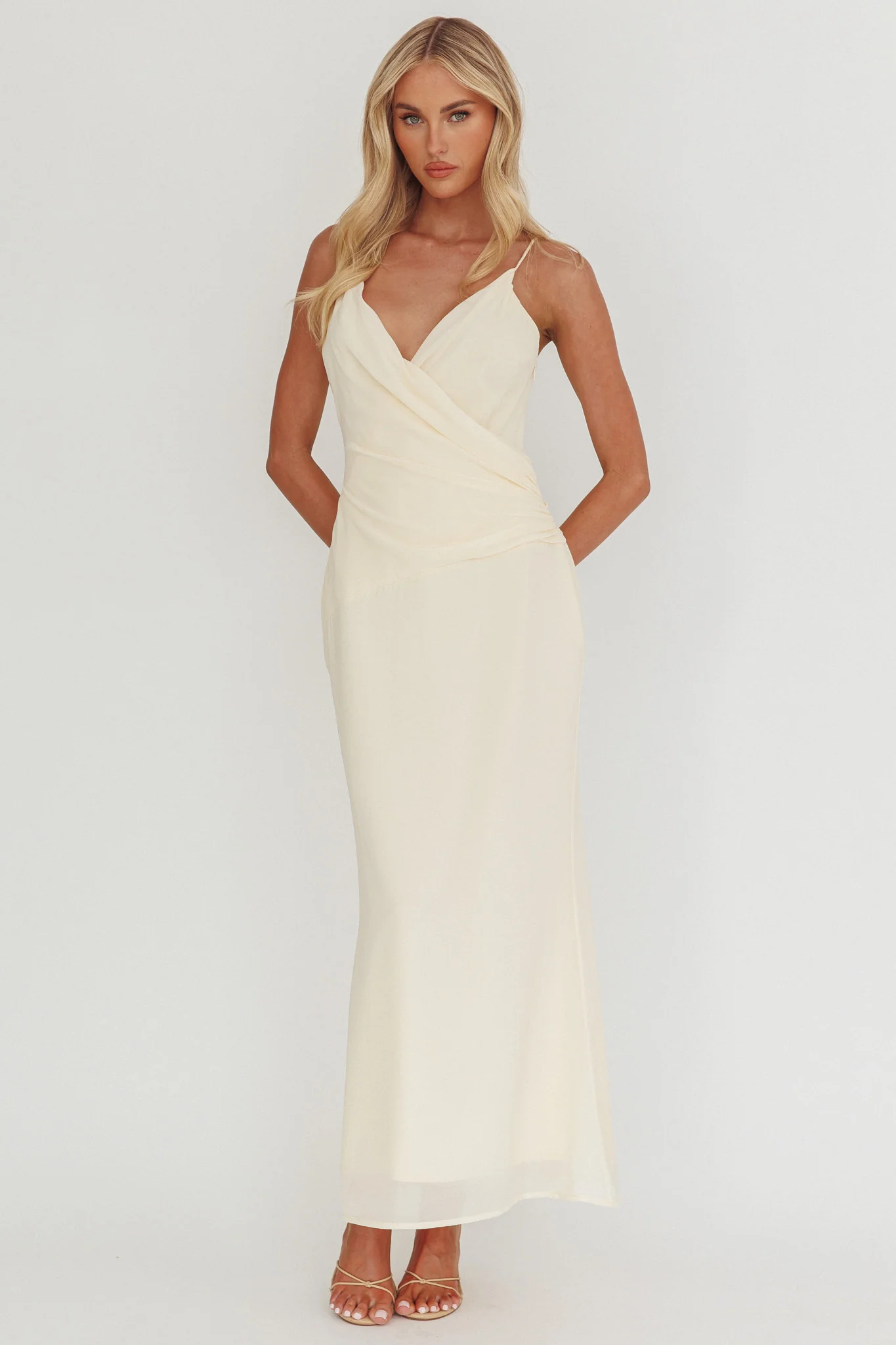Lexxi Crossover Gathered Waist Maxi Dress Butter - Image 5