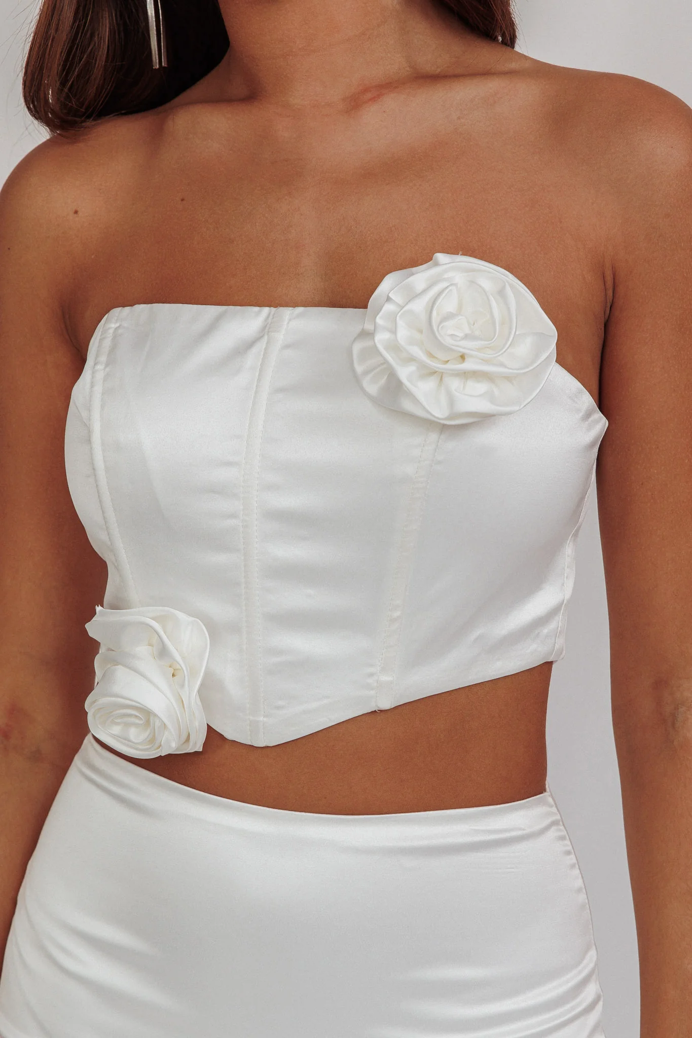 Like A Dove Rosette Corset Top Oyster - Image 5