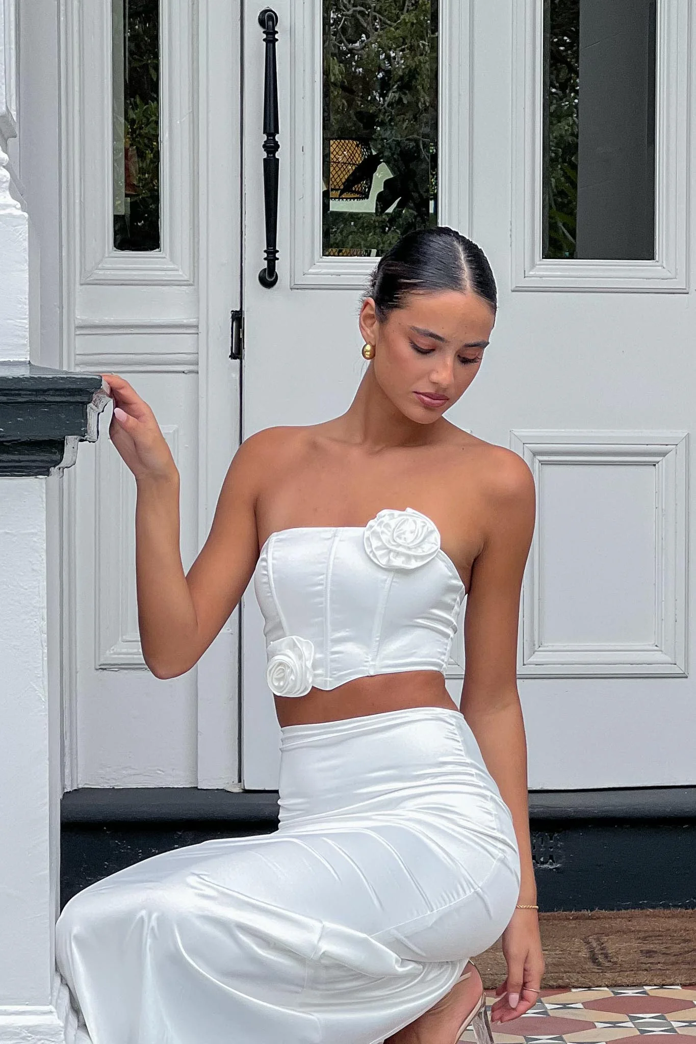 Like A Dove Rosette Corset Top Oyster - Image 7