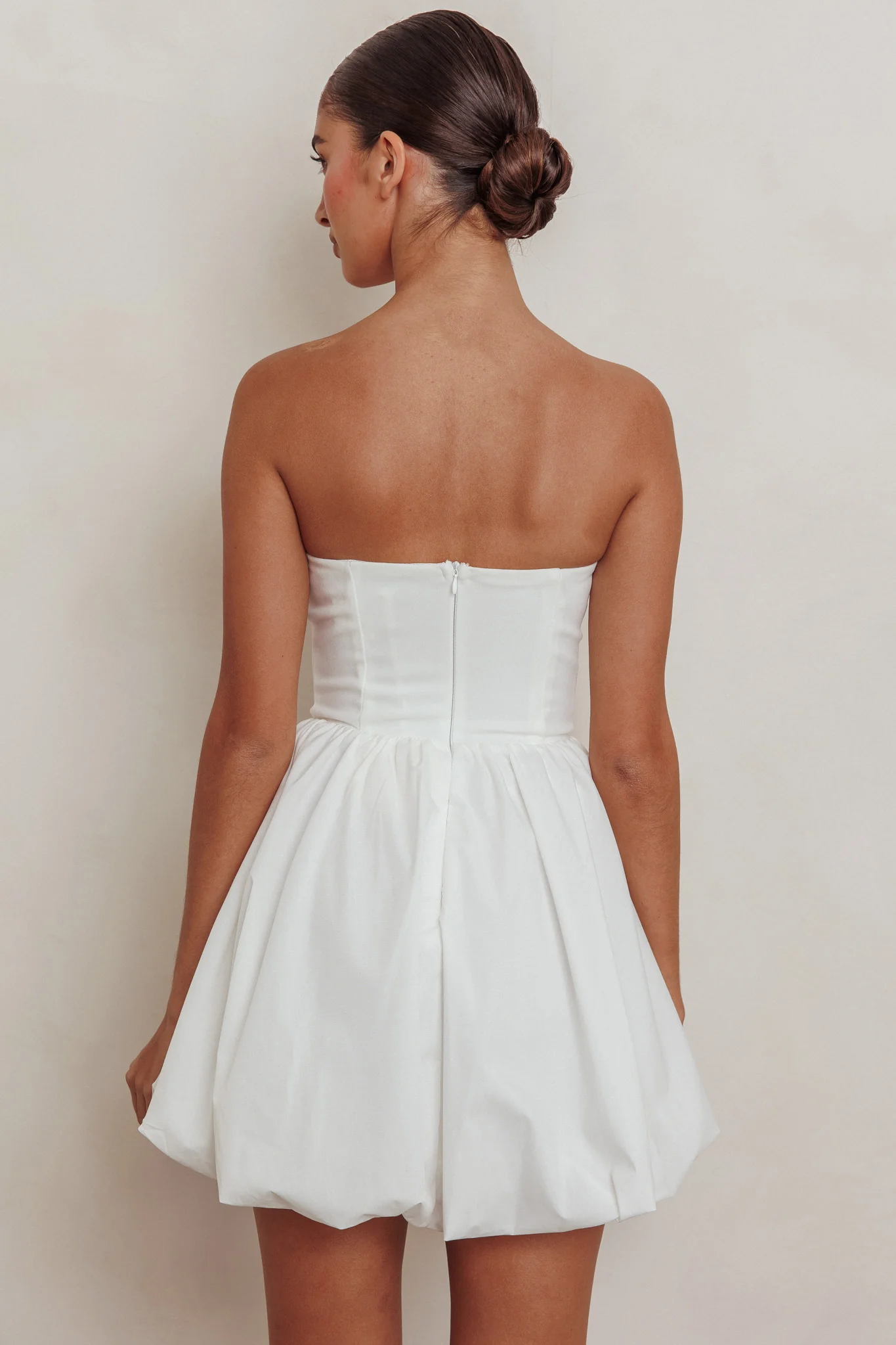 Like Art Strapless Bubble Mini Dress Off White - Image 3