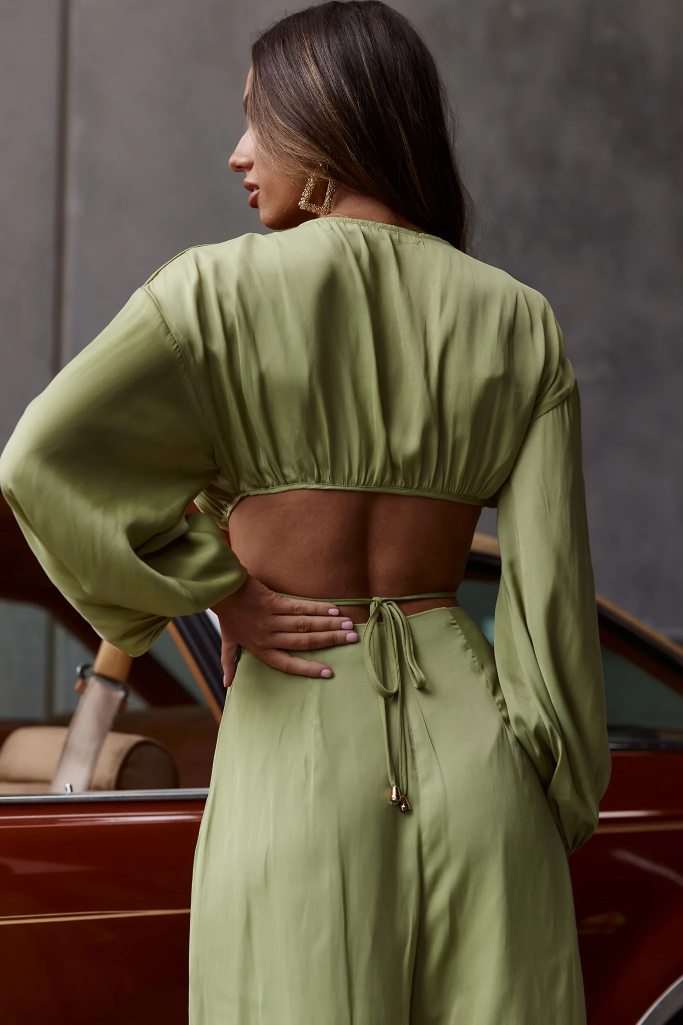 Lilian Wide Legs Pants Olive - Image 2