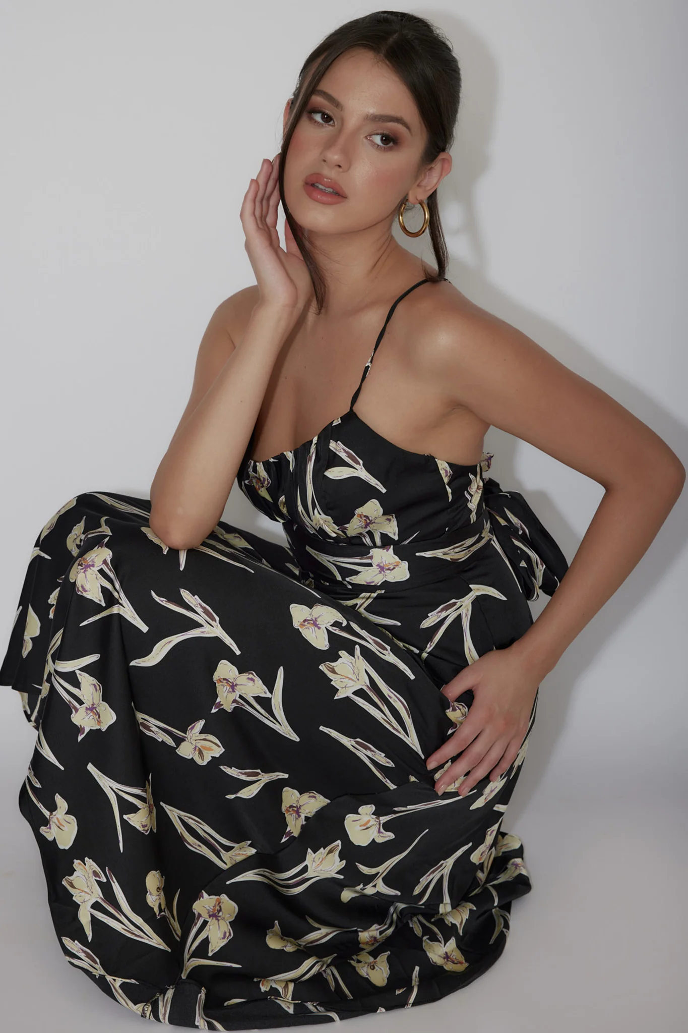Linka Cami Strap Midi Dress Orchid Black - Image 5