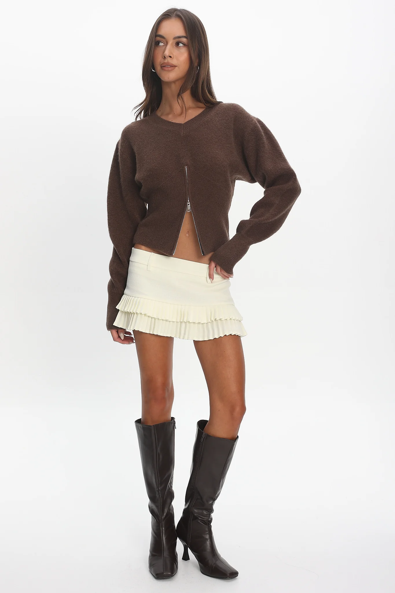 LIONESS Double Ruffle Mini Skort Soft Lemon - Image 2