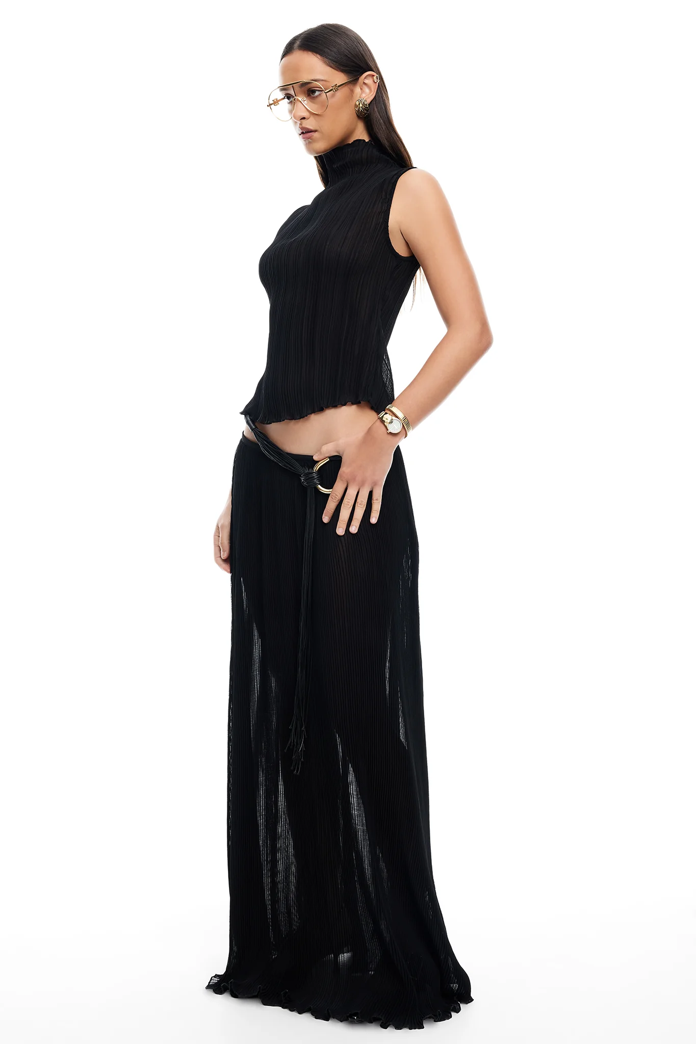 LIONESS Ford Maxi Skirt Onyx - Image 4