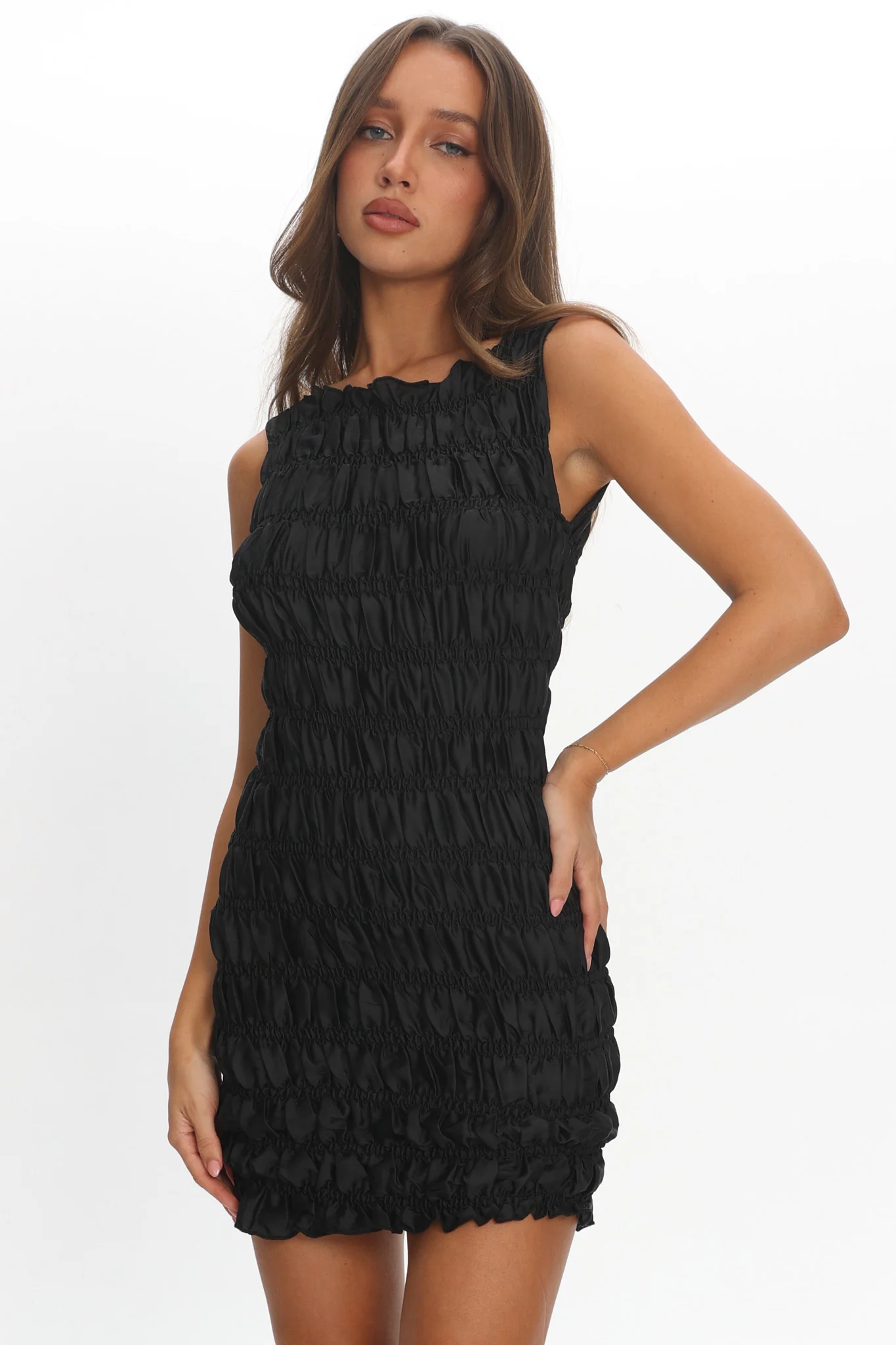 LIONESS Guccio Mini Dress Onyx - Image 5