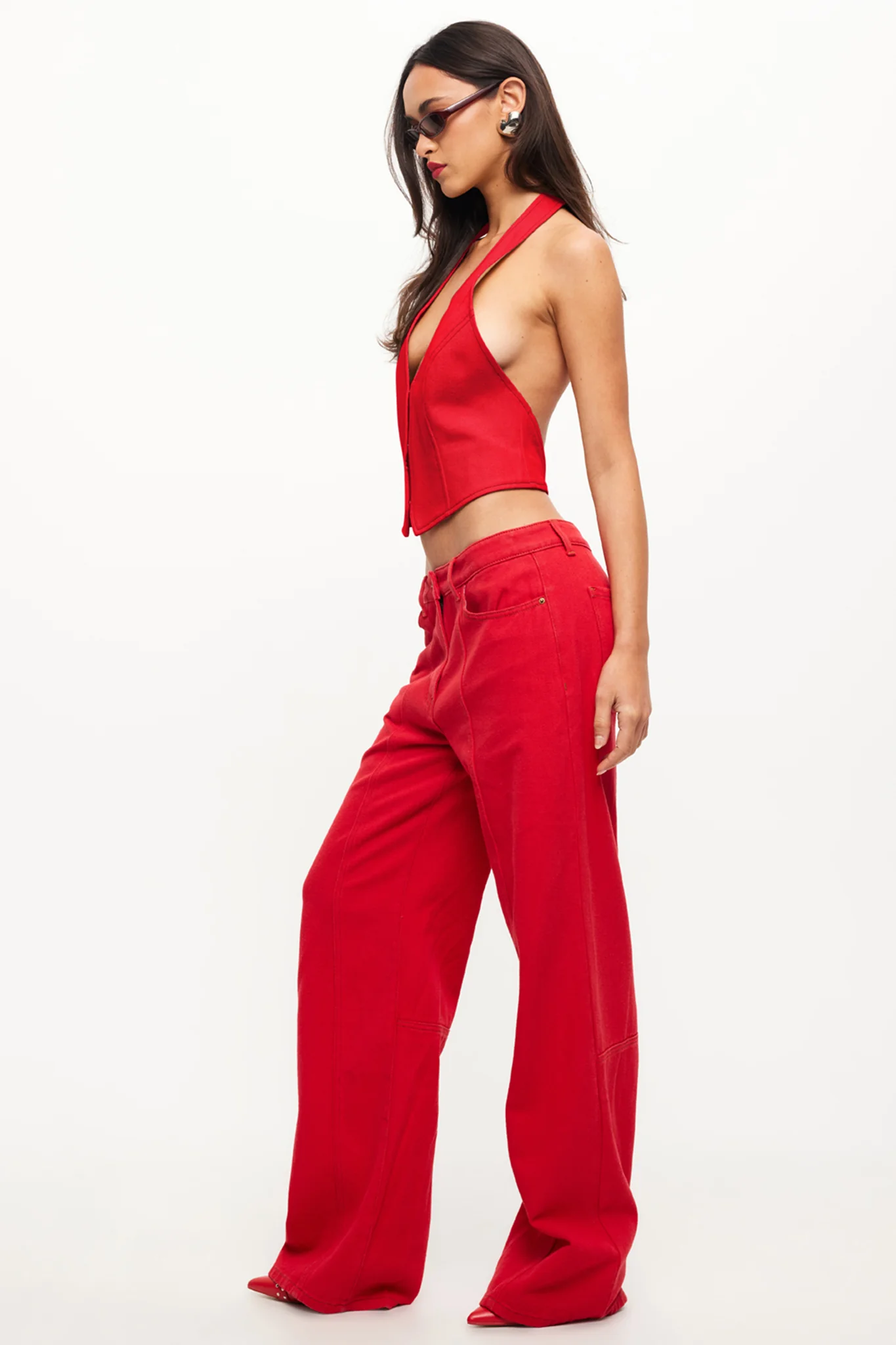 LIONESS Je Suis Halter Top Crimson - Image 3