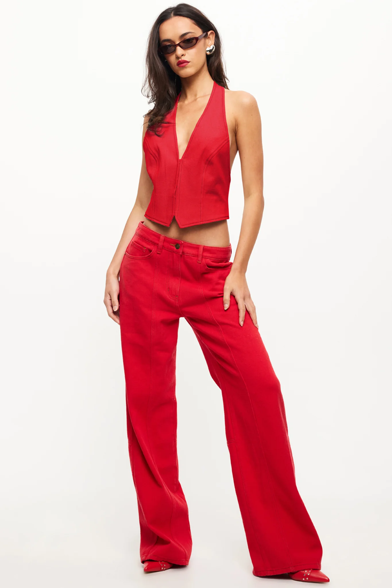 LIONESS Je Suis Halter Top Crimson - Image 6