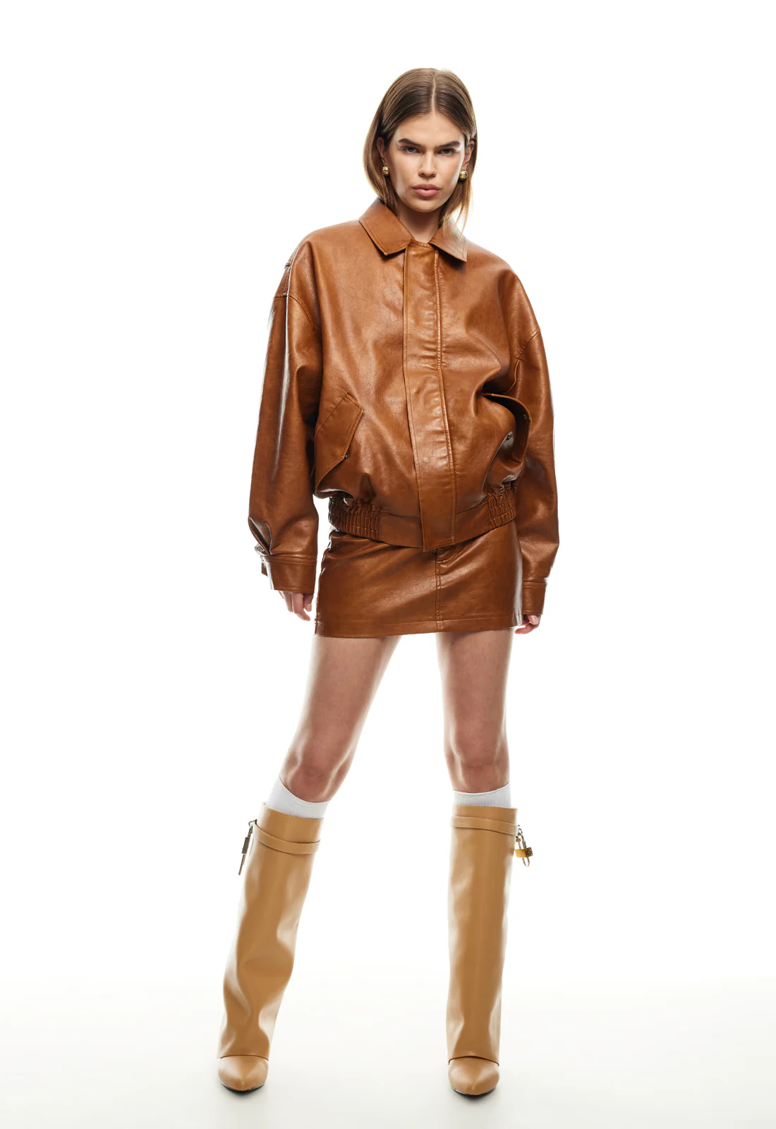 LIONESS Kenny Bomber Jacket Tan - Image 5