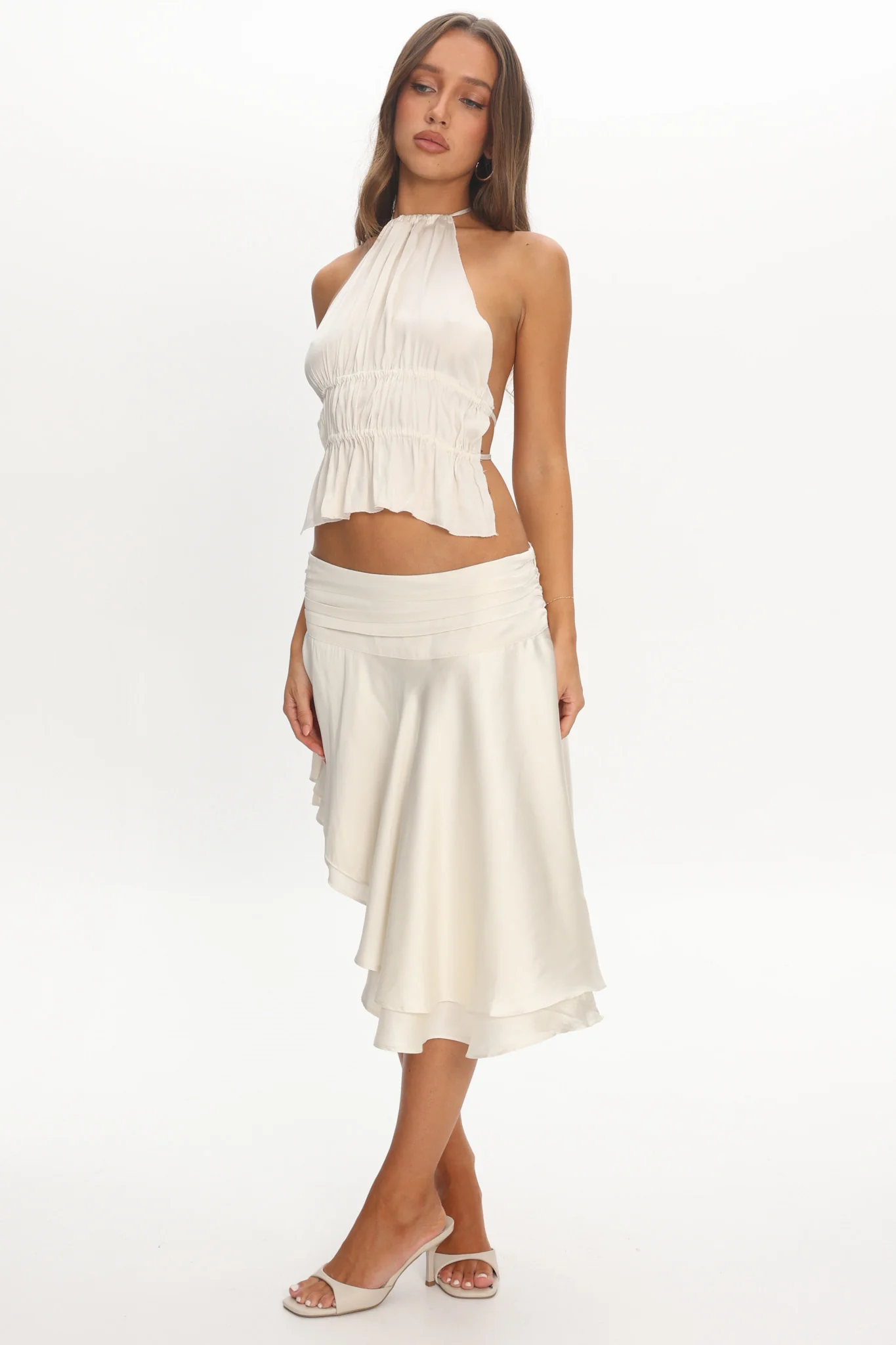 LIONESS Legacy Midi Skirt Ivory - Image 2
