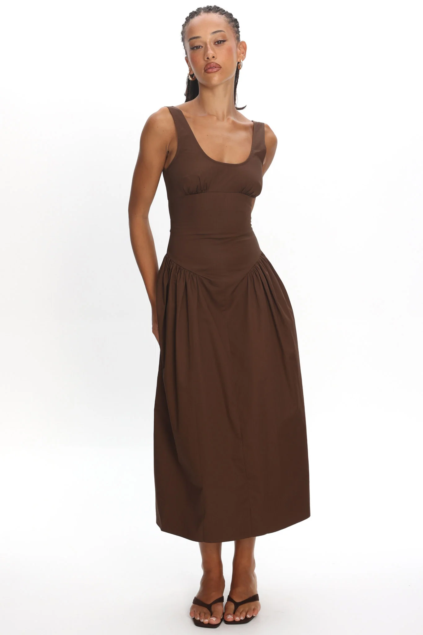 LIONESS Luna Rosa Maxi Dress Chocolate - Image 2