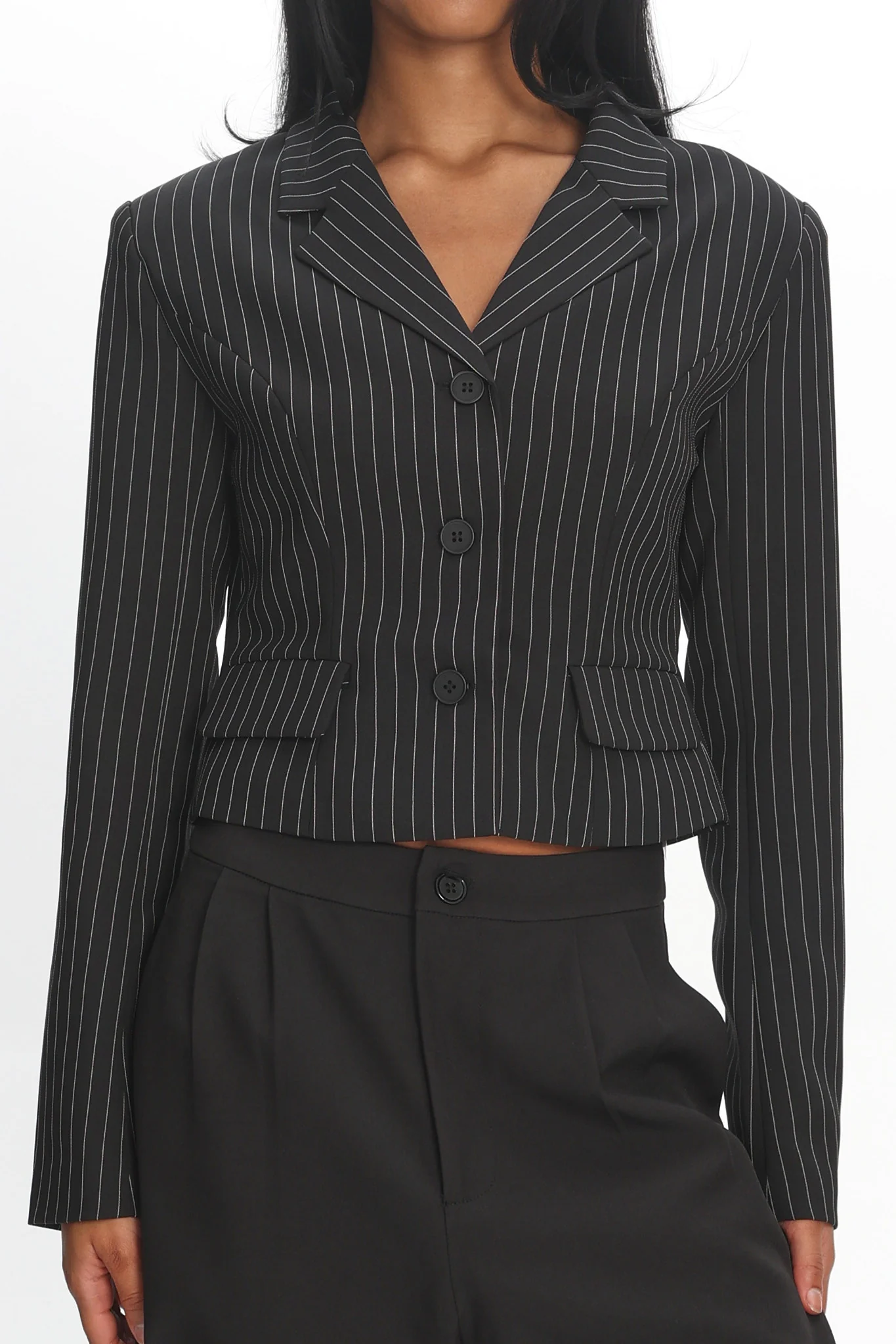 LIONESS Lune Blazer Onyx Pinstripe - Image 4