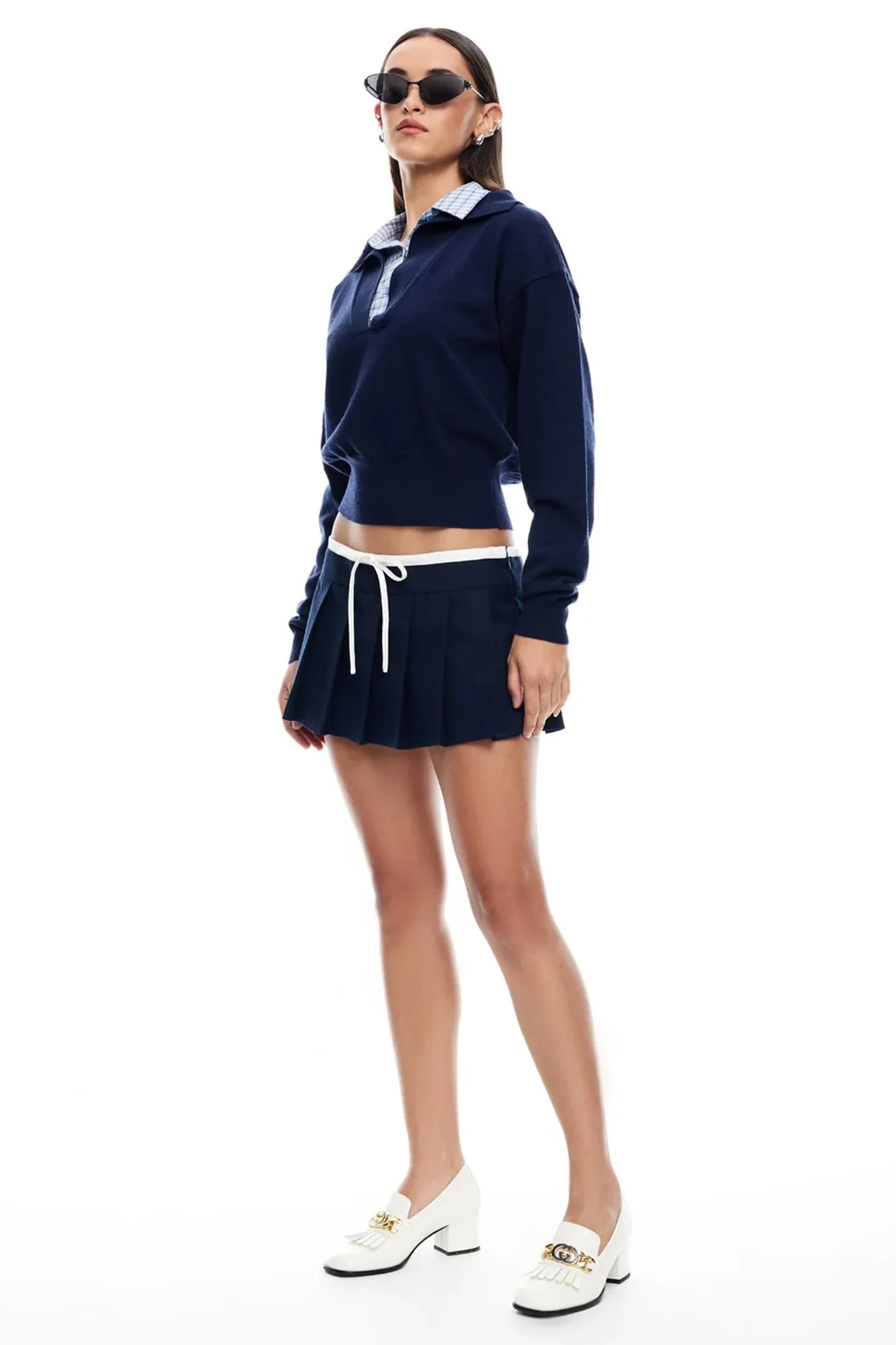 LIONESS Racquet Club Knit Sweater Navy - Image 5