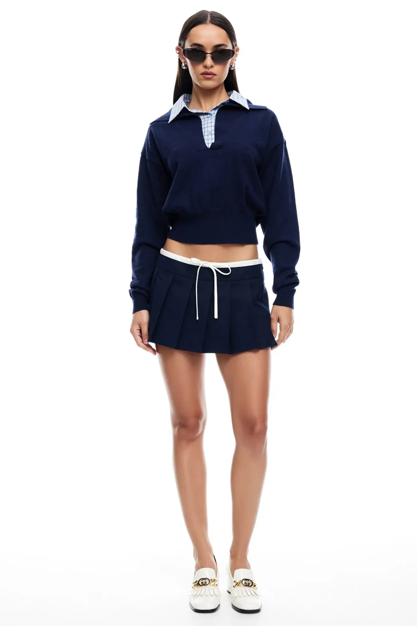 LIONESS Racquet Club Knit Sweater Navy - Image 6