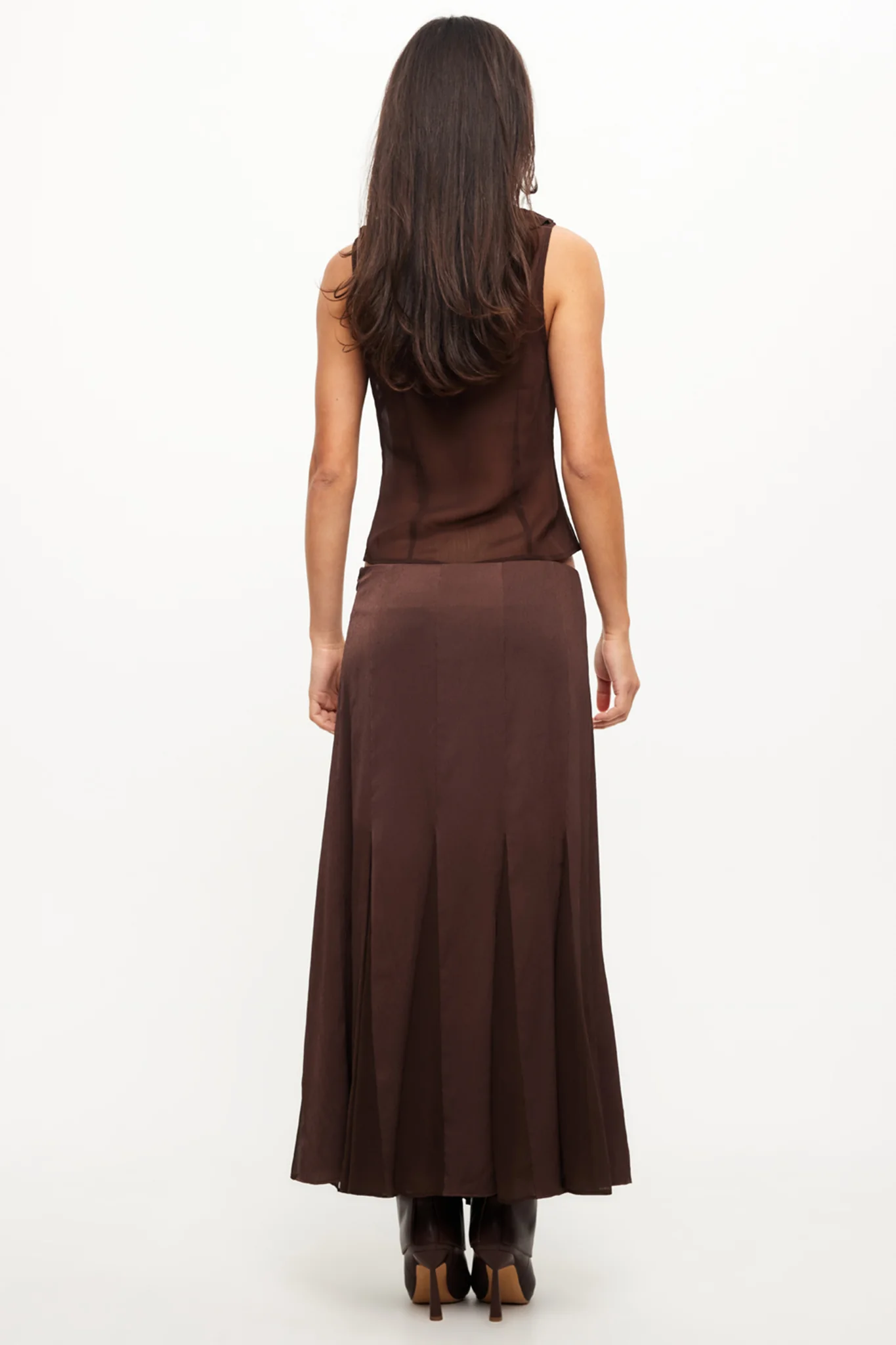 LIONESS Rose Maxi Skirt Chocolate - Image 5