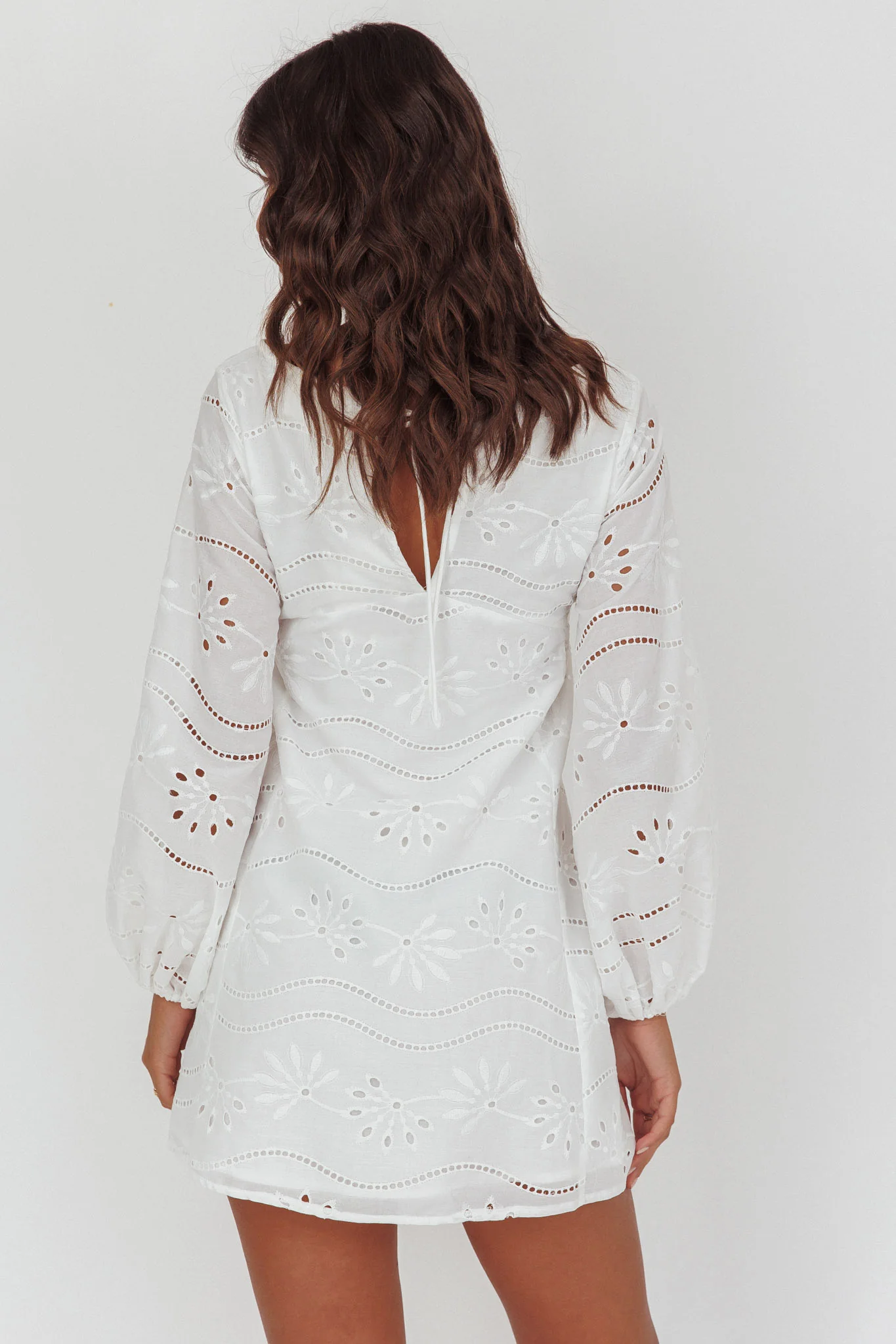 Long Weekend Eyelet Mini Dress White - Image 2