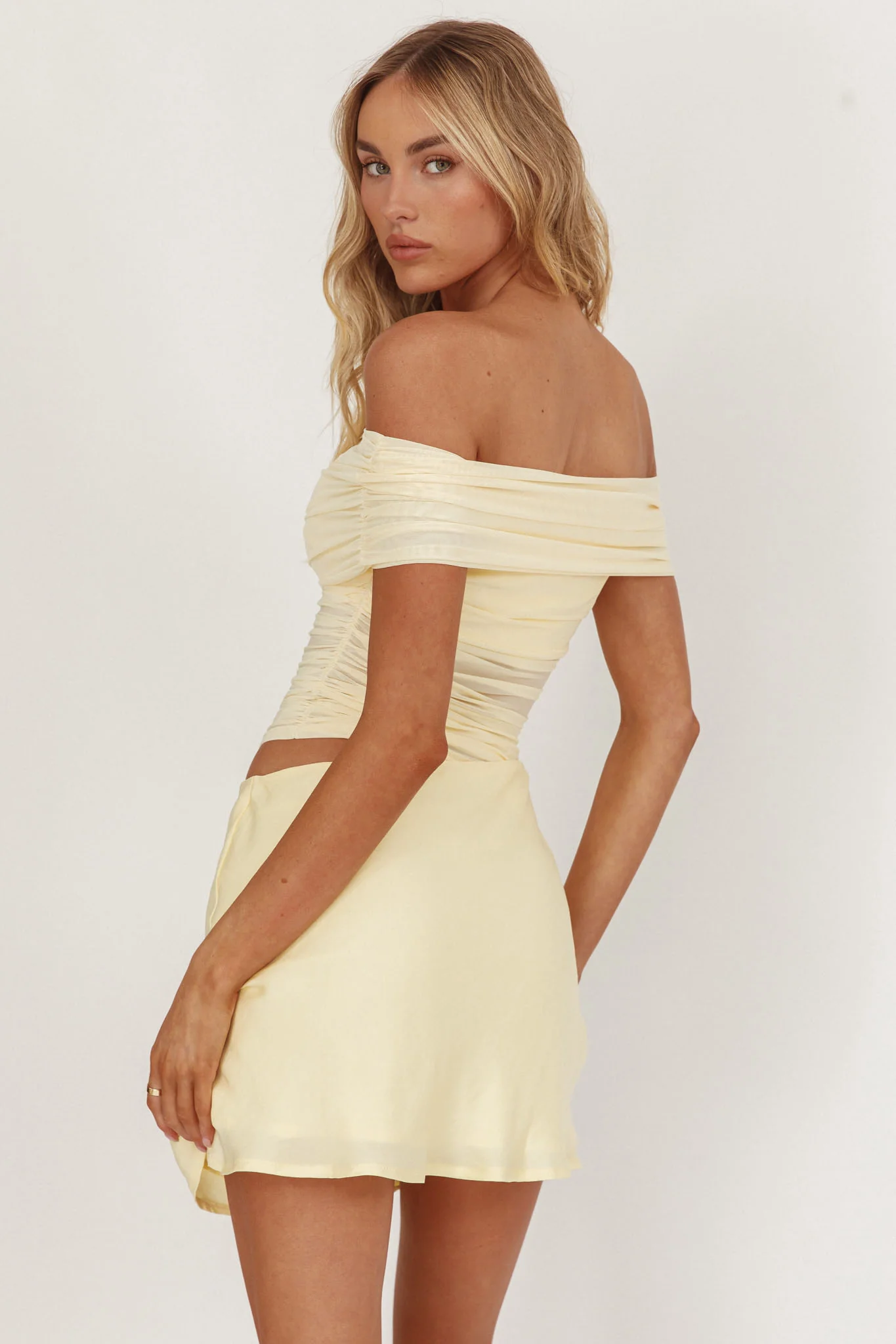 Lorely Off-Shoulder Mini Dress Butter - Image 2