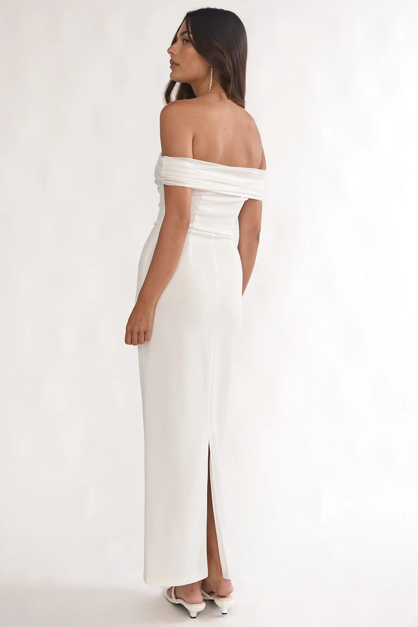 Love Languages Off-Shoulder Maxi Dress White - Image 2