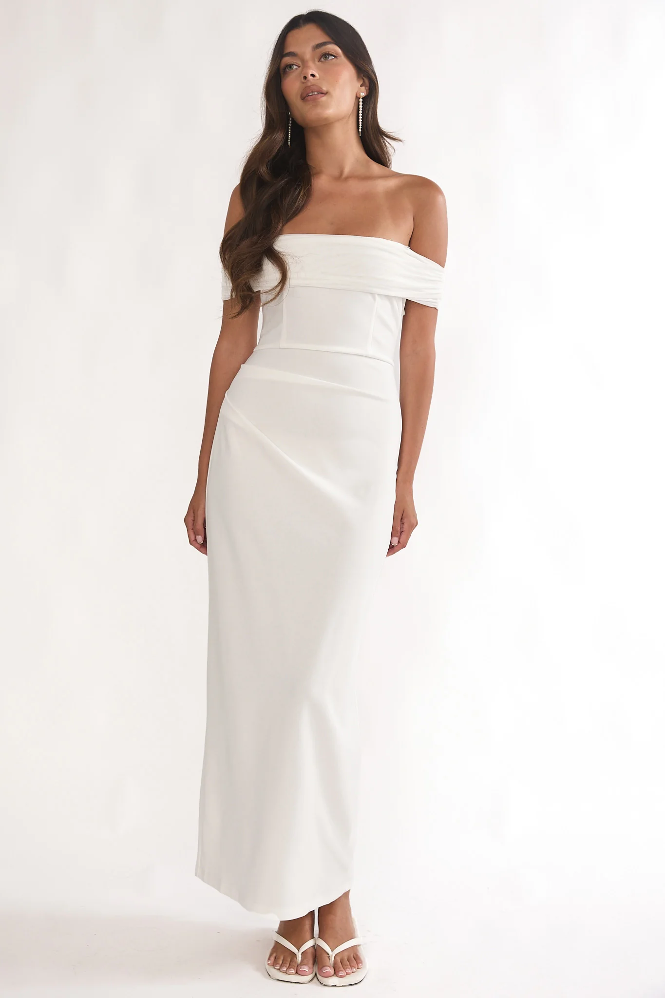 Love Languages Off-Shoulder Maxi Dress White - Image 5