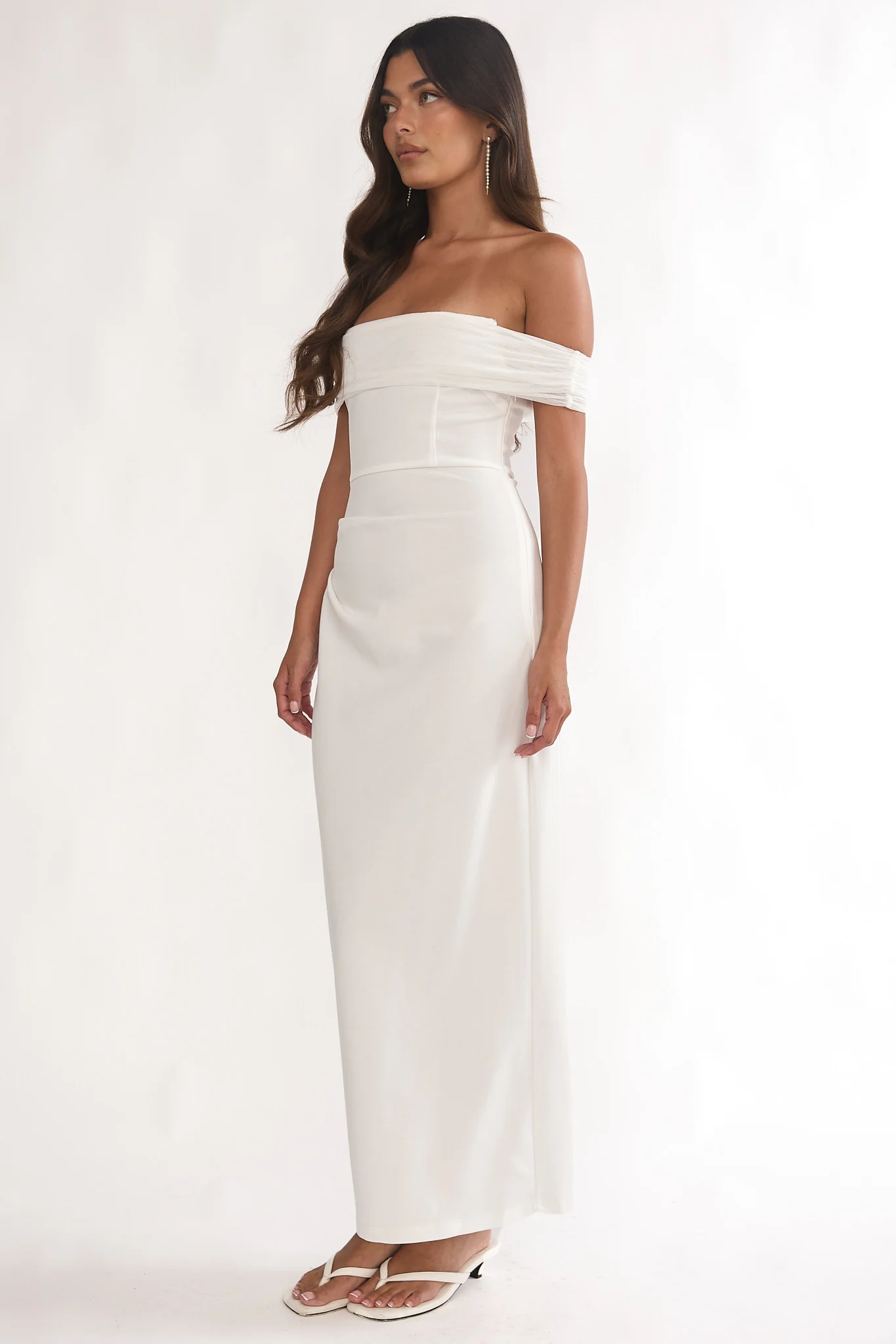 Love Languages Off-Shoulder Maxi Dress White - Image 6