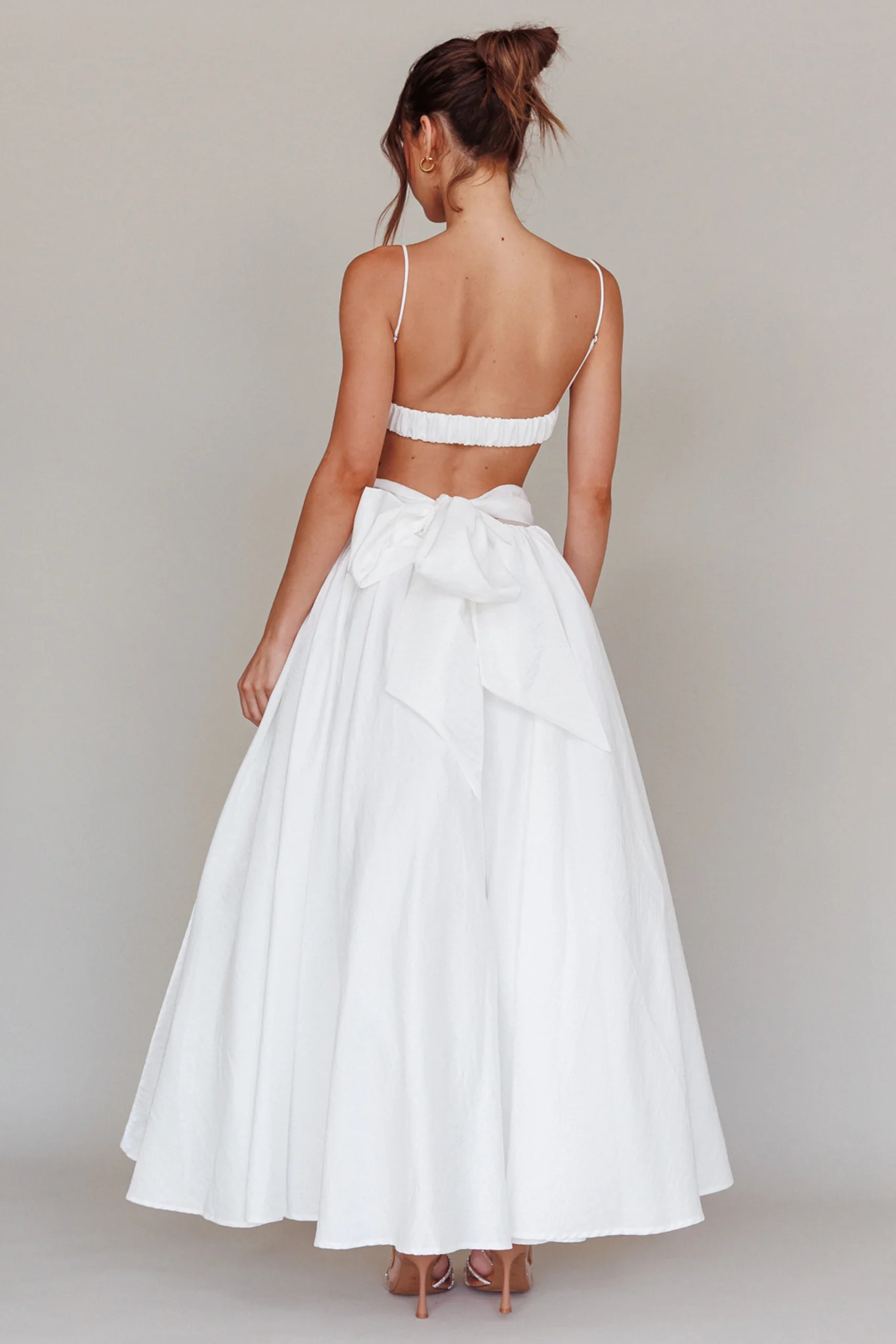 Love Songs Tied Back Maxi Skirt White - Image 3