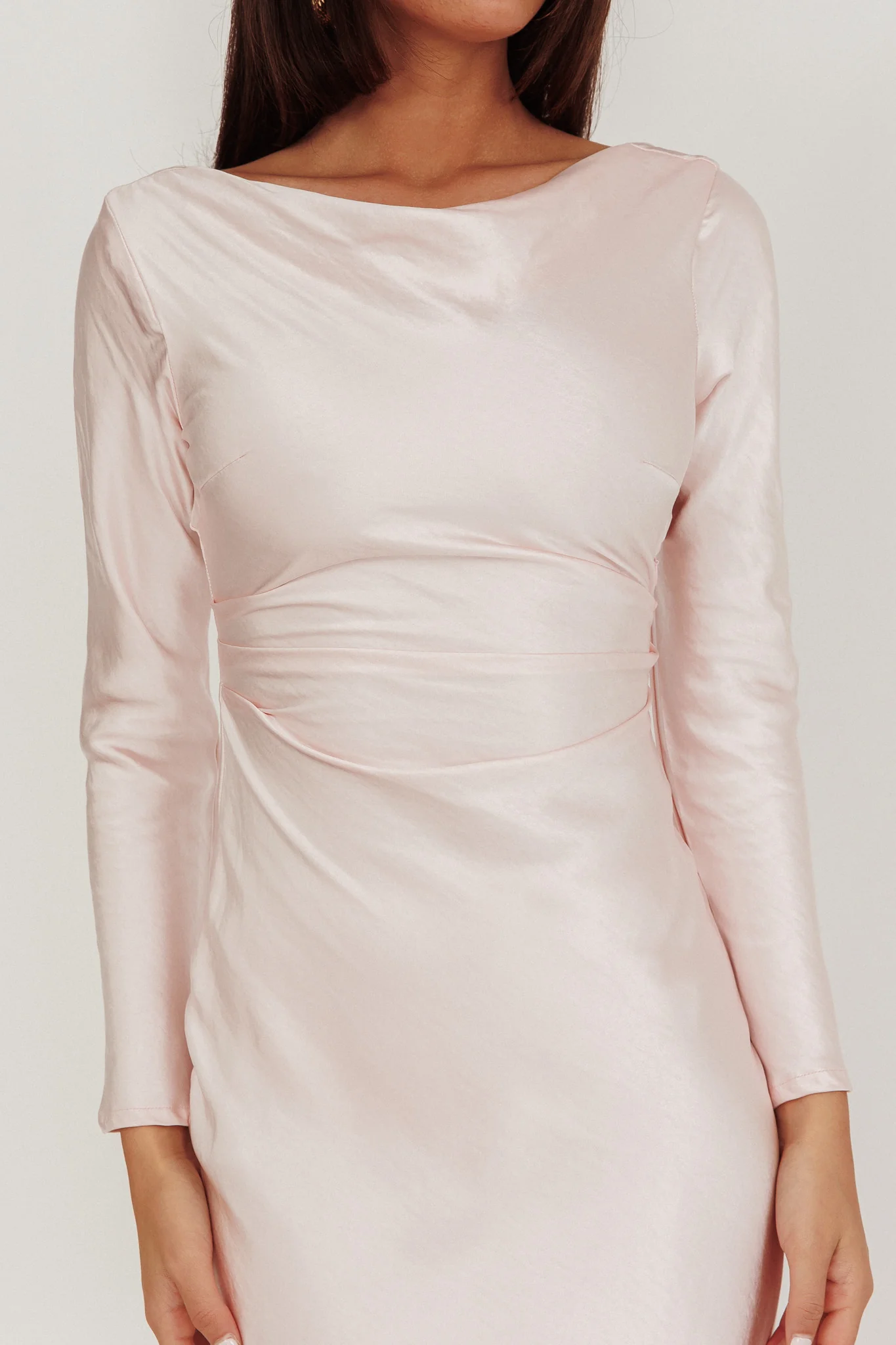 Loveland Cowl Back Midi Dress Baby Pink - Image 3