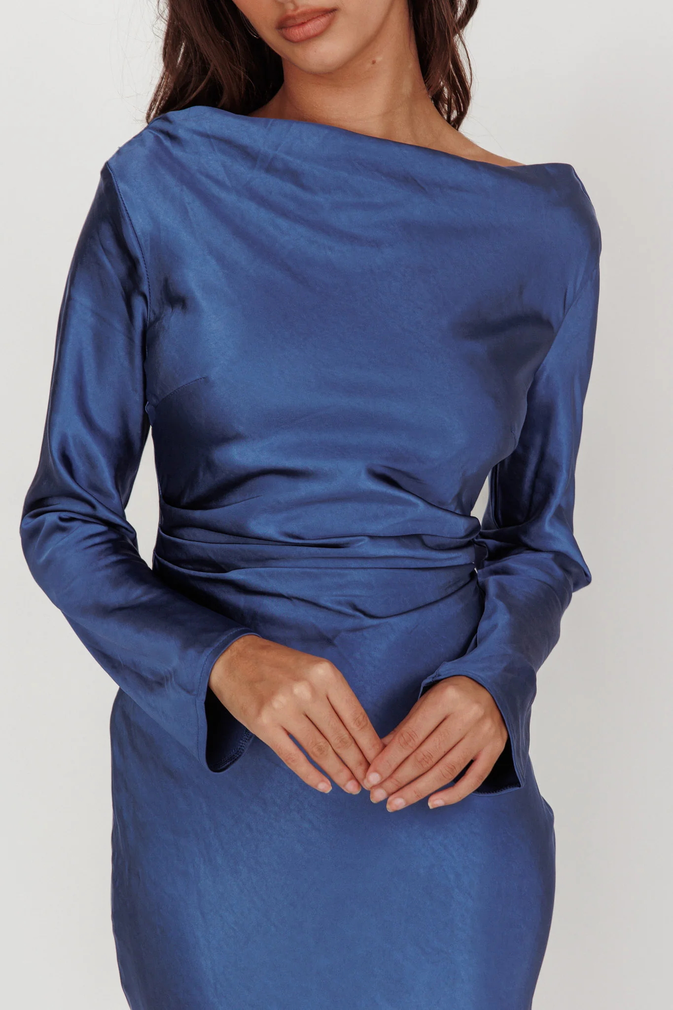 Loveland Cowl Back Midi Dress Navy - Image 4
